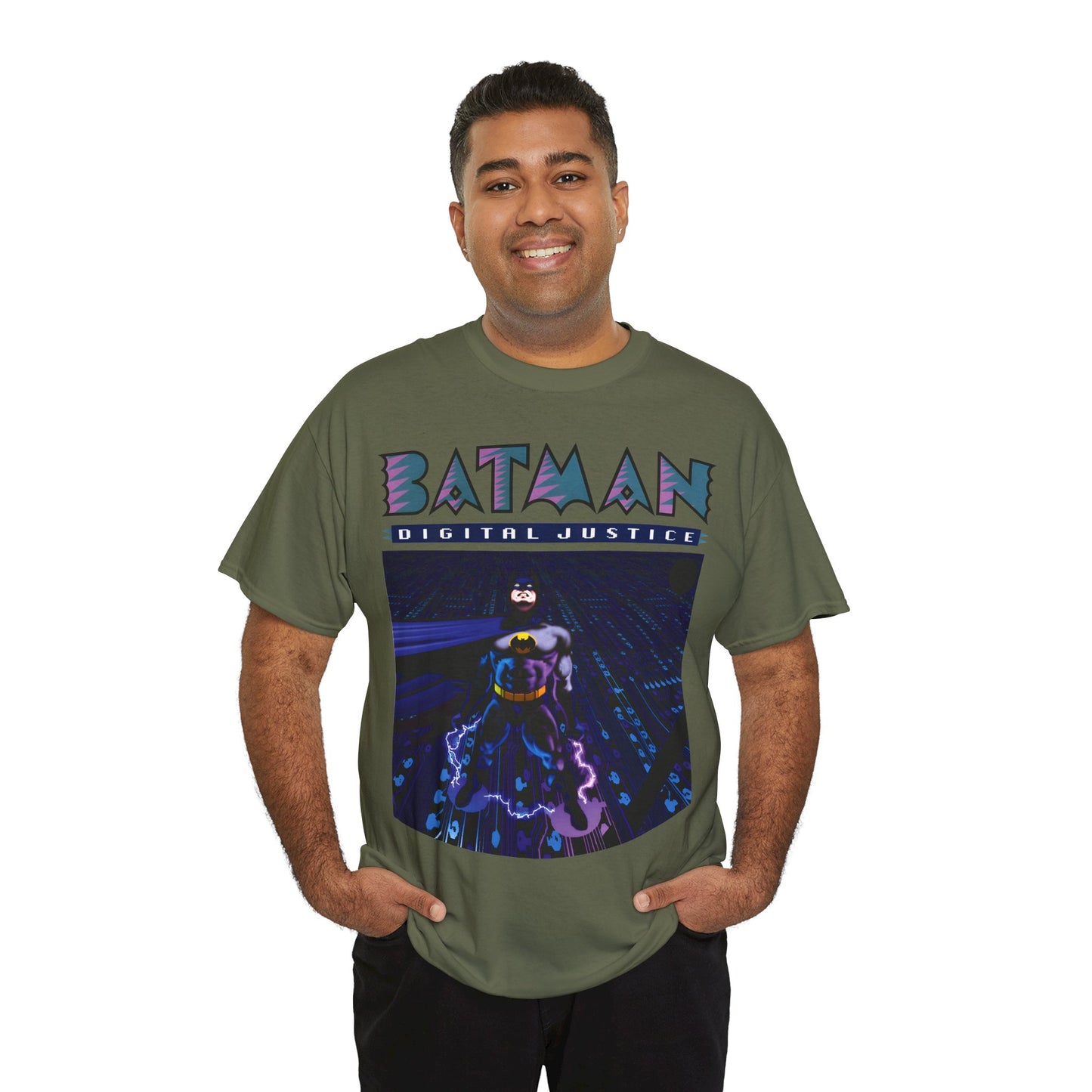 Batman Digital Justice T-Shirt - Pepe Moreno Computer Generated Art - Graphic Novel - Gotham City, Bruce Wayne - DC Comics