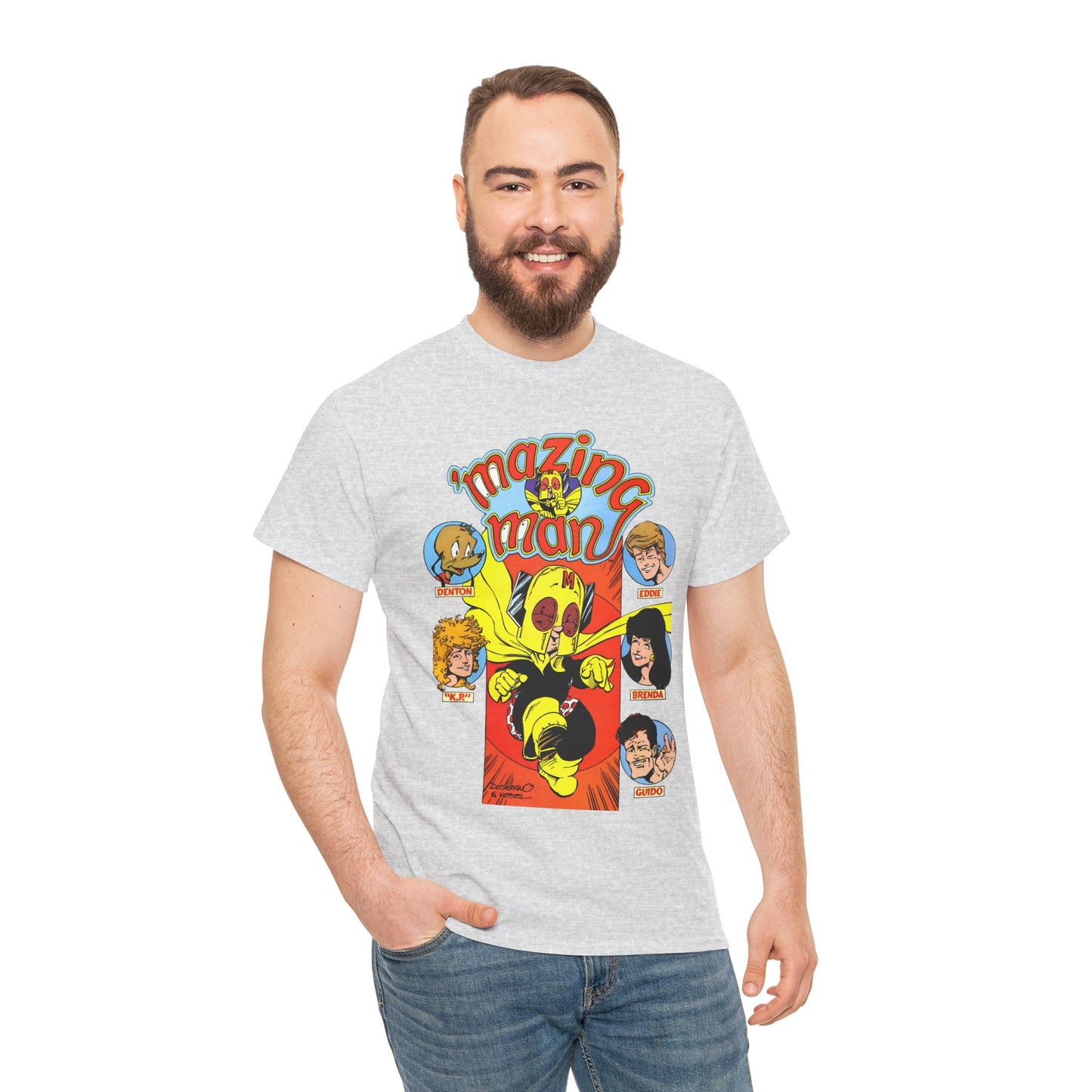'Mazing Man T-Shirt - DeStefano & Kesel Art - Funny 1980s Comic Series - DC Comics