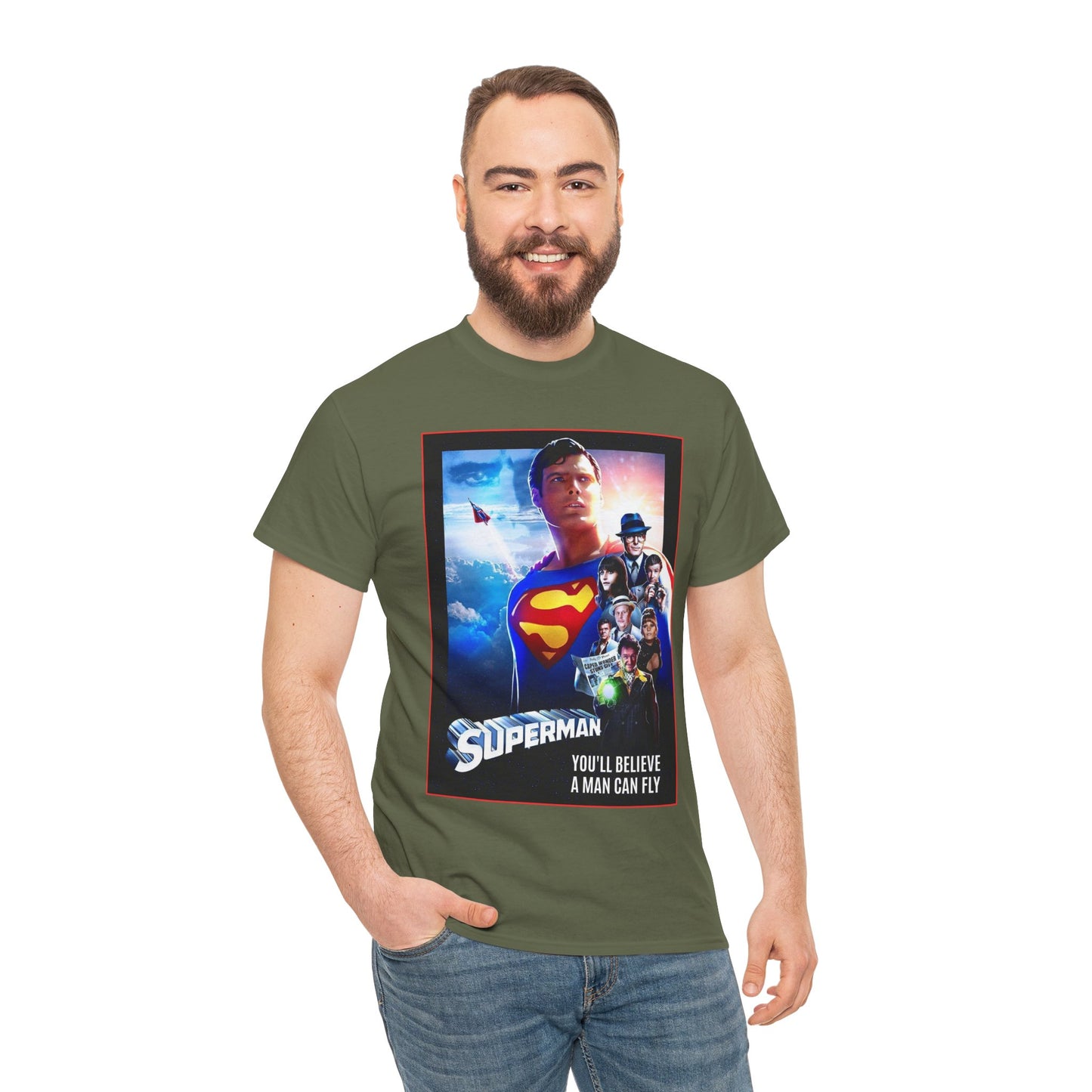 Superman The Movie T-Shirt - Christopher Reeve, Gene Hackman, Margot Kidder - Beloved 1970s Warner Brothers Movie - Krypton, Smallville, Metropolis - DC Comics