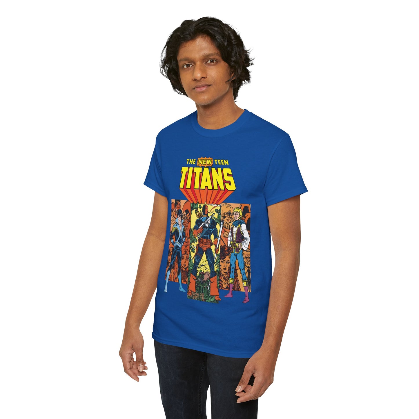 New Teen Titans T-Shirt - George Perez Art - Judas Contract - Nightwing, Jericho, Deathstroke, Changeling. Starfire - DC Comics
