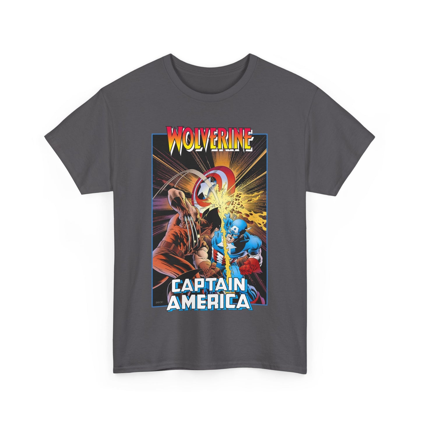 Wolverine Vs Captain America T-Shirt - Mike Zeck Classic Art - Marvel Comics