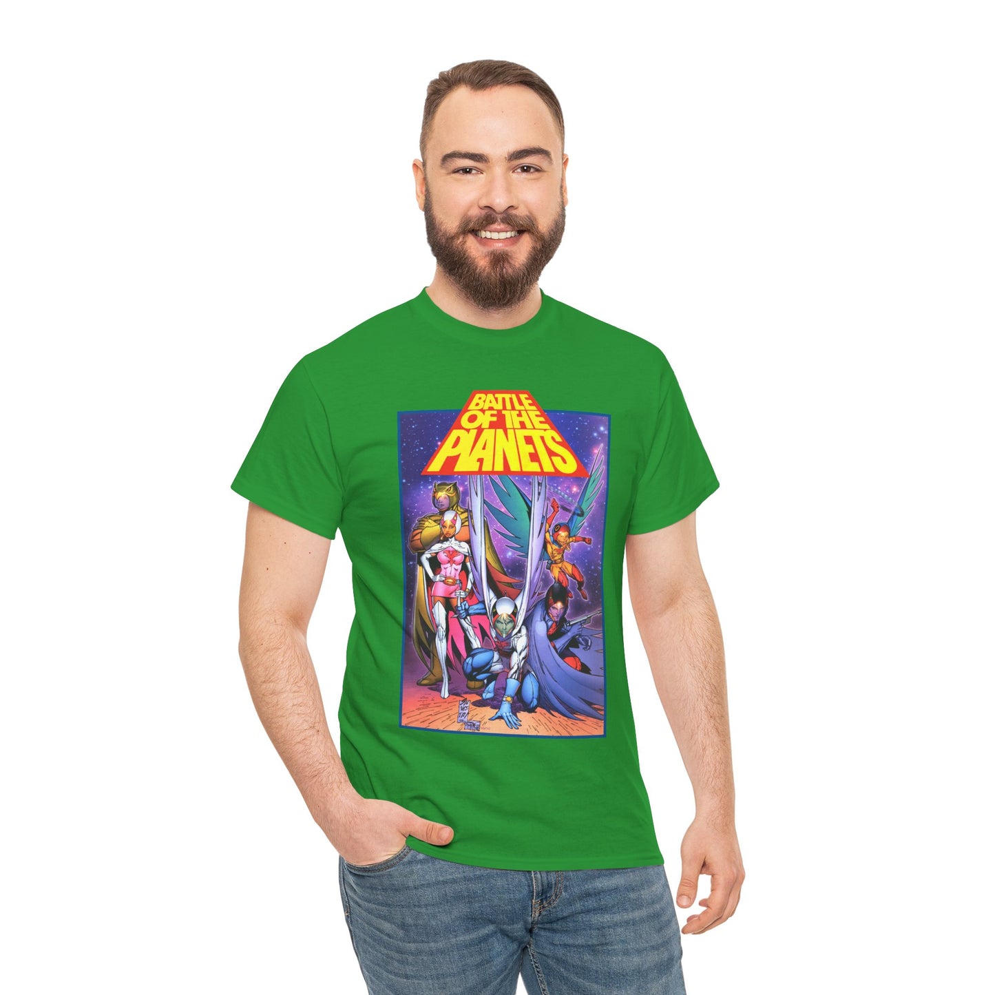Battle of the Planets T-Shirt - Marc Silvestri Art - G-Force - Popular Gatchaman Cartoon - Mark, Jason, Princess, Keyop, and Tiny