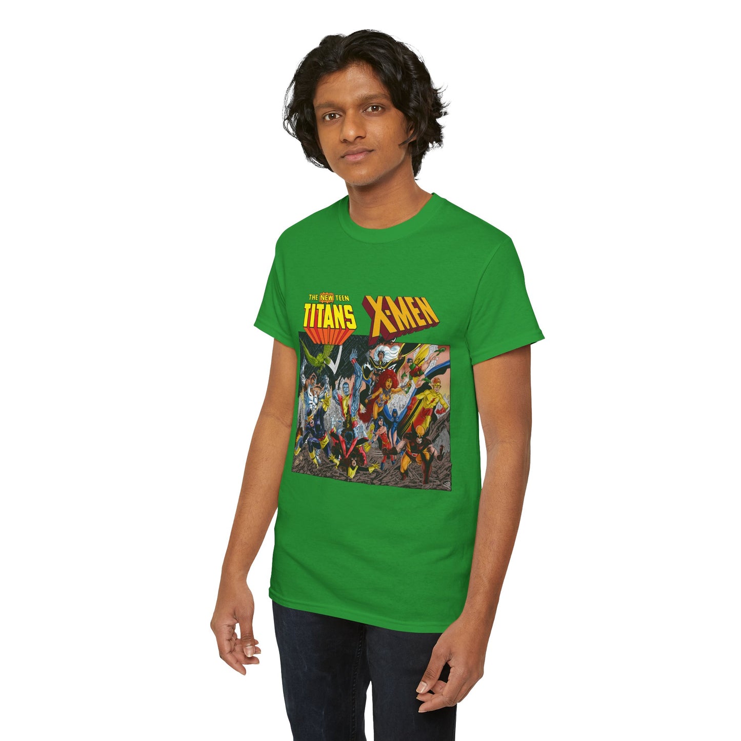 Uncanny X-Men Vs New Teen Titans T-Shirt - Amazing John Byrne Art - DC Comics, Marvel Comics Crossover - Wolverine, Starfire, Cyclops, Storm, Raven, Wonder Girl