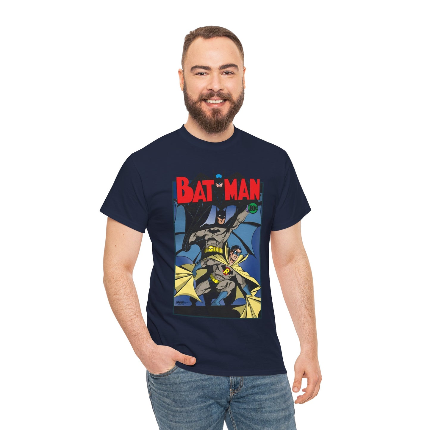Batman & Robin T-Shirt - George Perez Art - Earth 2 - DC Comics - Golden Age JSA - Bruce Wayne & Dick Grayson