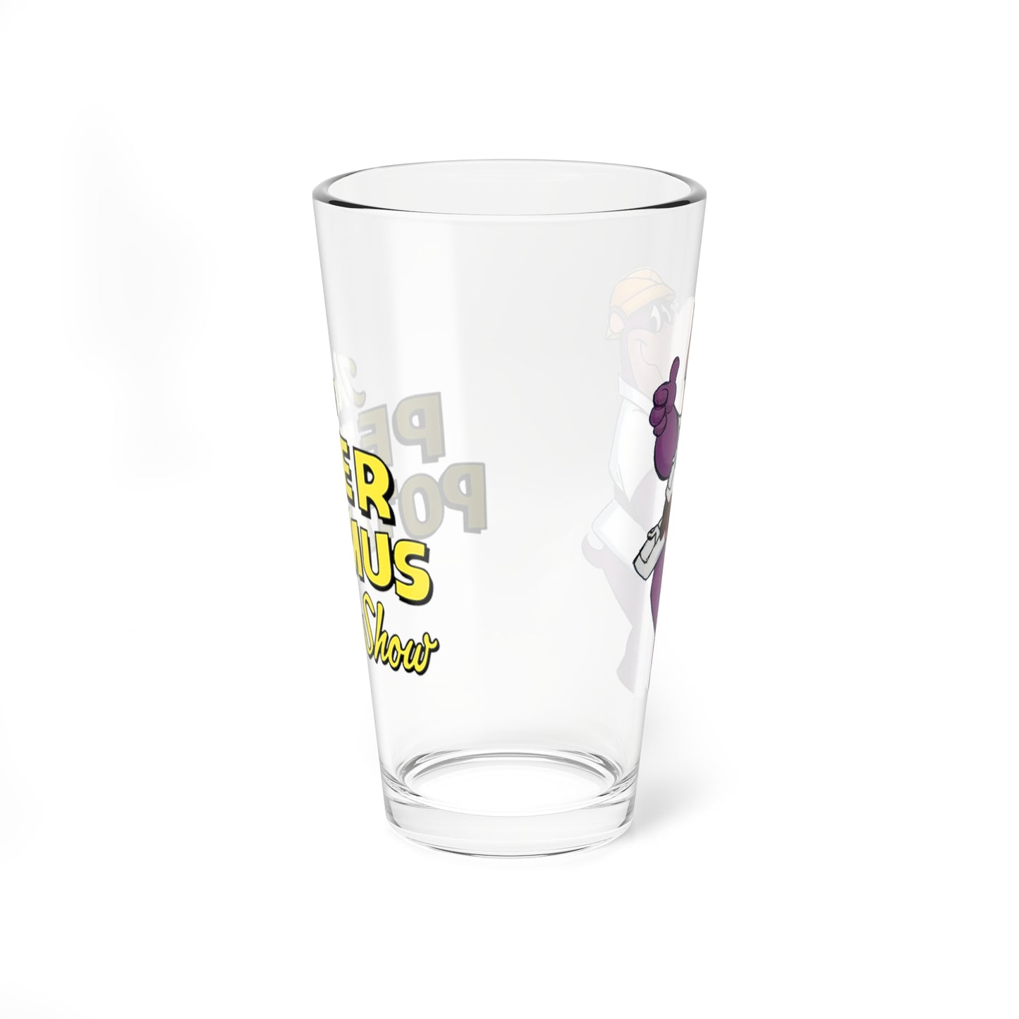 Peter Potamus Pint Glass, 16oz - Hanna-Barbera Cartoon 1960s TV - Ideal Toy Company - Purple Hippopotamus