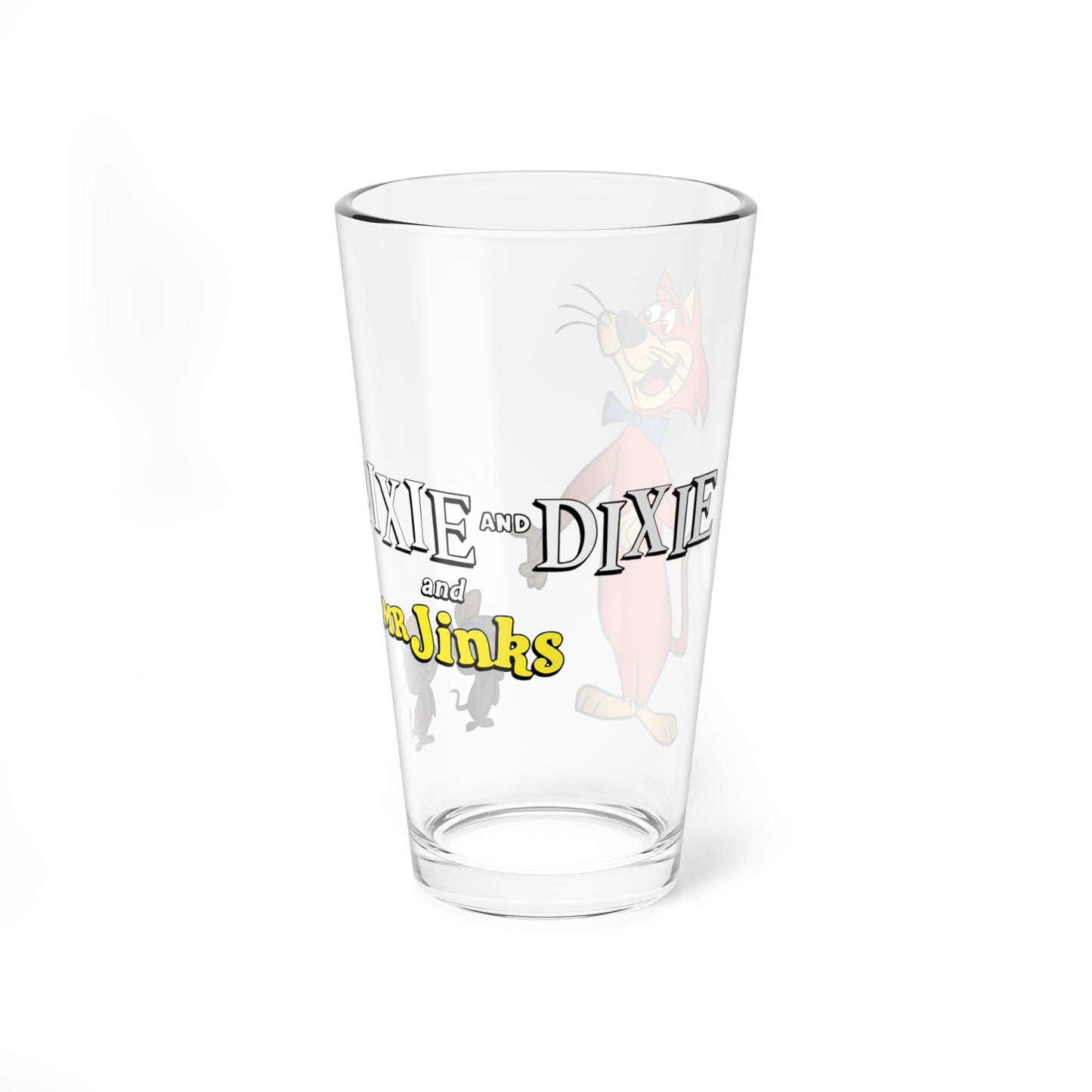 Pixie & Dixie & Mr Jinks Pint Glass, 16oz - Classic Hanna-Barbera Cartoon - Retro Animation Art