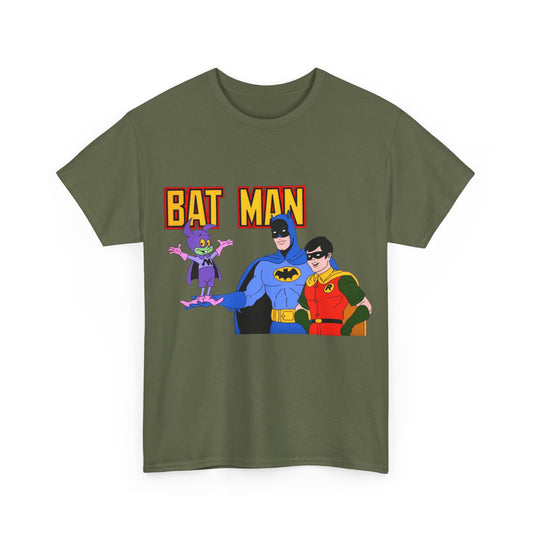 Batman, Robin & Bat-Mite T-Shirt - The New Adventures of Batman - 1970s Filmation DC Cartoon Series - Animated Dark Knight Detective