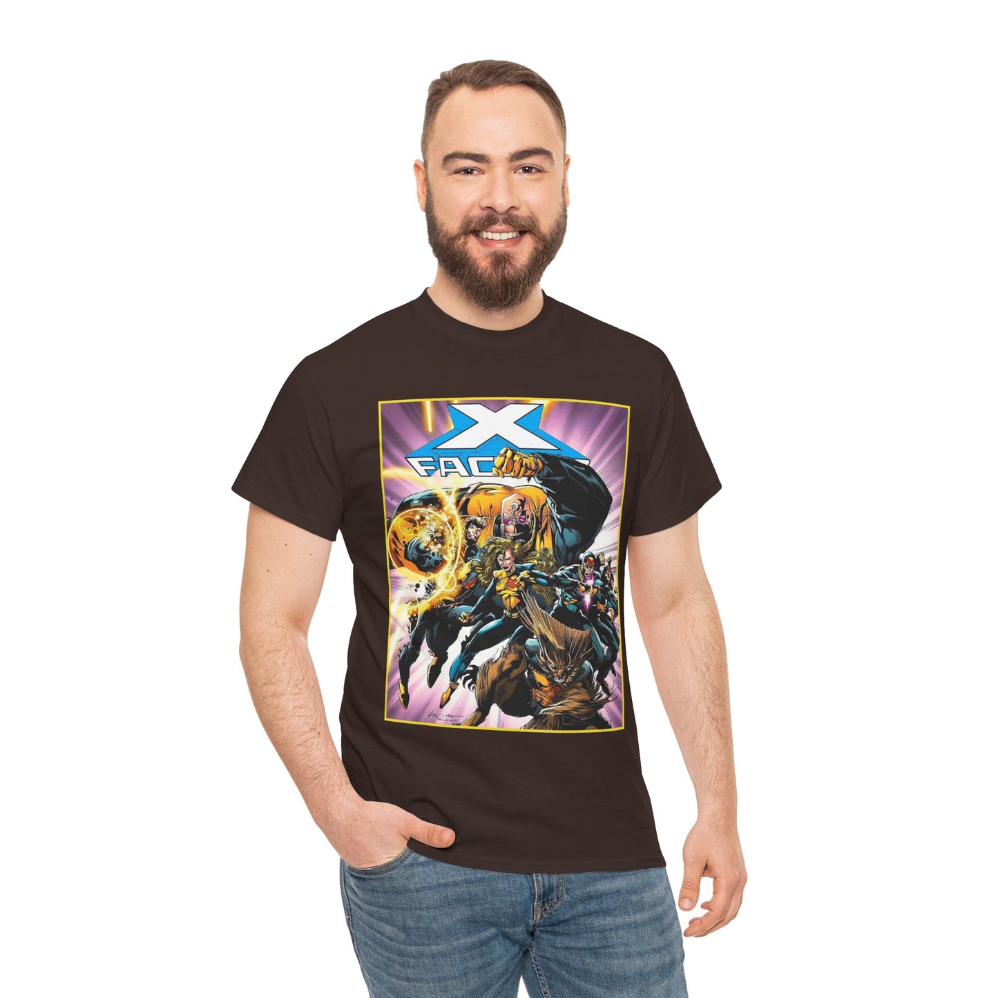 X-Factor T-Shirt - Larry Stroman Art - Polaris, Havok, Strong Guy, Jamie Madrox - X-Men Spin-Off - Mutant Heroes - Marvel Comics