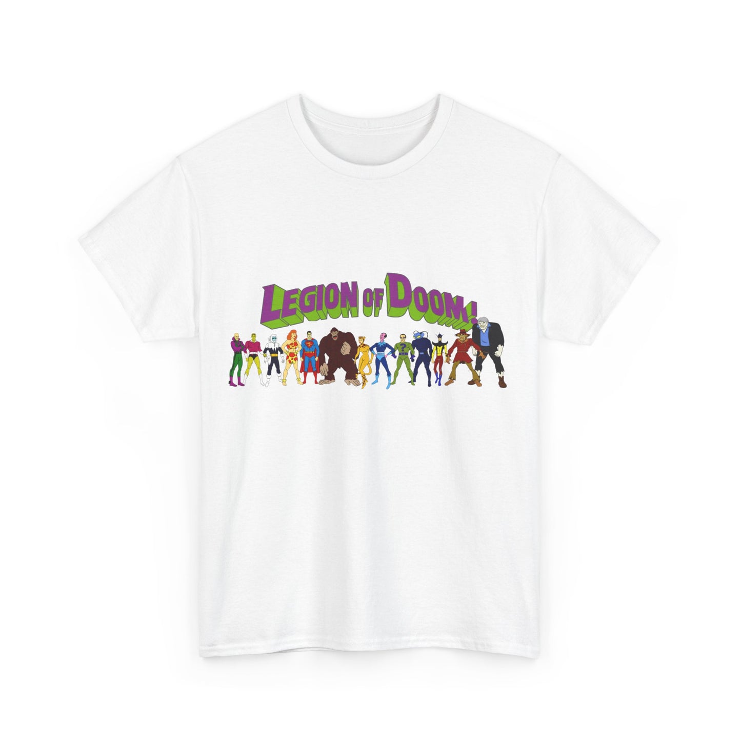 Legion of Doom T-Shirt - Super Friends Villains - Lex Luthor, Giganta, Scarecrow, Grodd, Brainiac, Riddler, Sinestro, Cheetah - Hanna-Barbera Cartoon - Challenge of the Super Friends