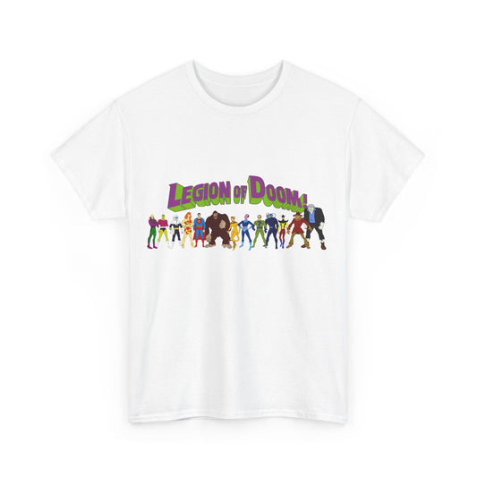 Legion of Doom T-Shirt - Super Friends Villains - Lex Luthor, Giganta, Scarecrow, Grodd, Brainiac, Riddler, Sinestro, Cheetah - Hanna-Barbera Cartoon - Challenge of the Super Friends