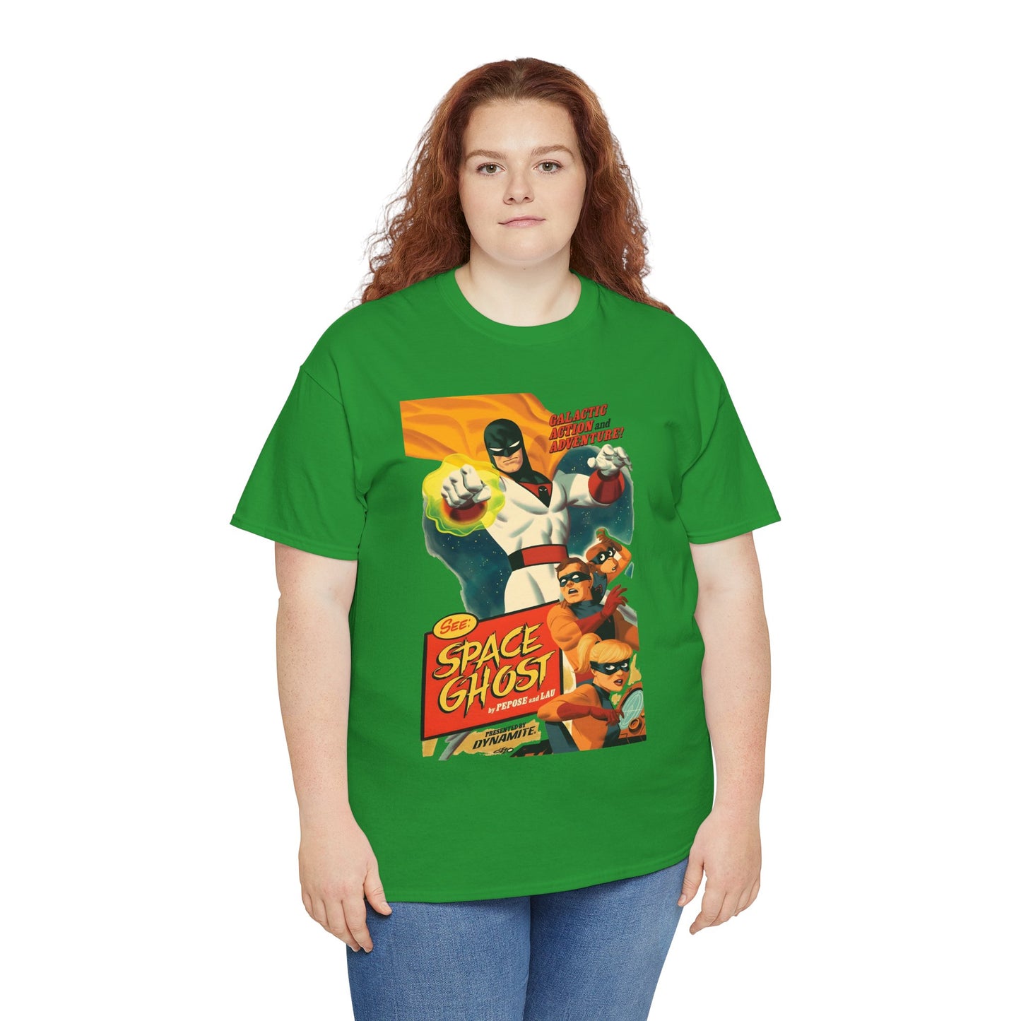 Space Ghost T-Shirt - Frank Cho Art - Jan, Jace & Blip - Movie Poster Style Artwork - Alex Toth Creation - Hanna-Barbera Cartoon