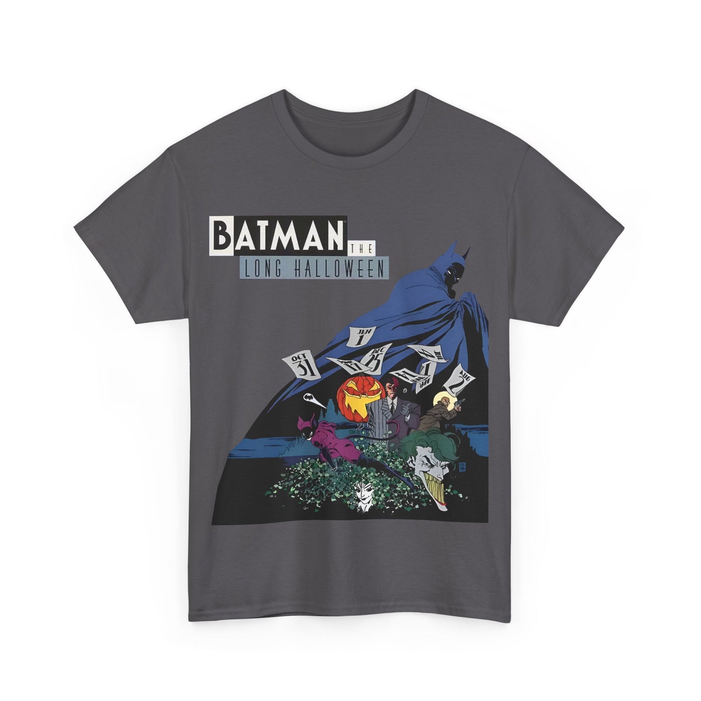 Batman The Long Halloween T-Shirt - Stunning Tim Sale Art - Joker, Catwoman, Two-Face, Poison Ivy, Commissioner Gordon - DC Comics - Classic Story