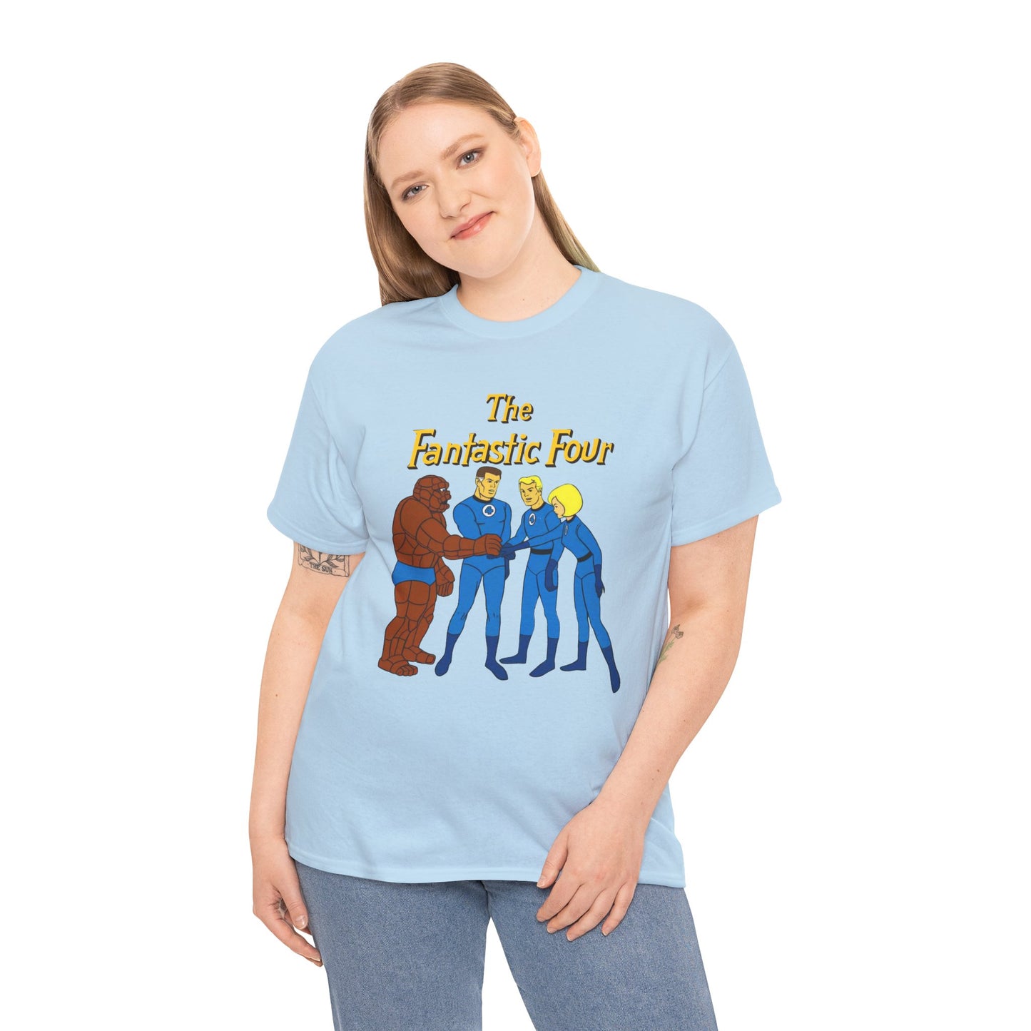 Fantastic Four T-Shirt - Hanna-Barbera 1960s Cartoon - Human Torch, The Thing, Invisible Woman - Marvel Comics