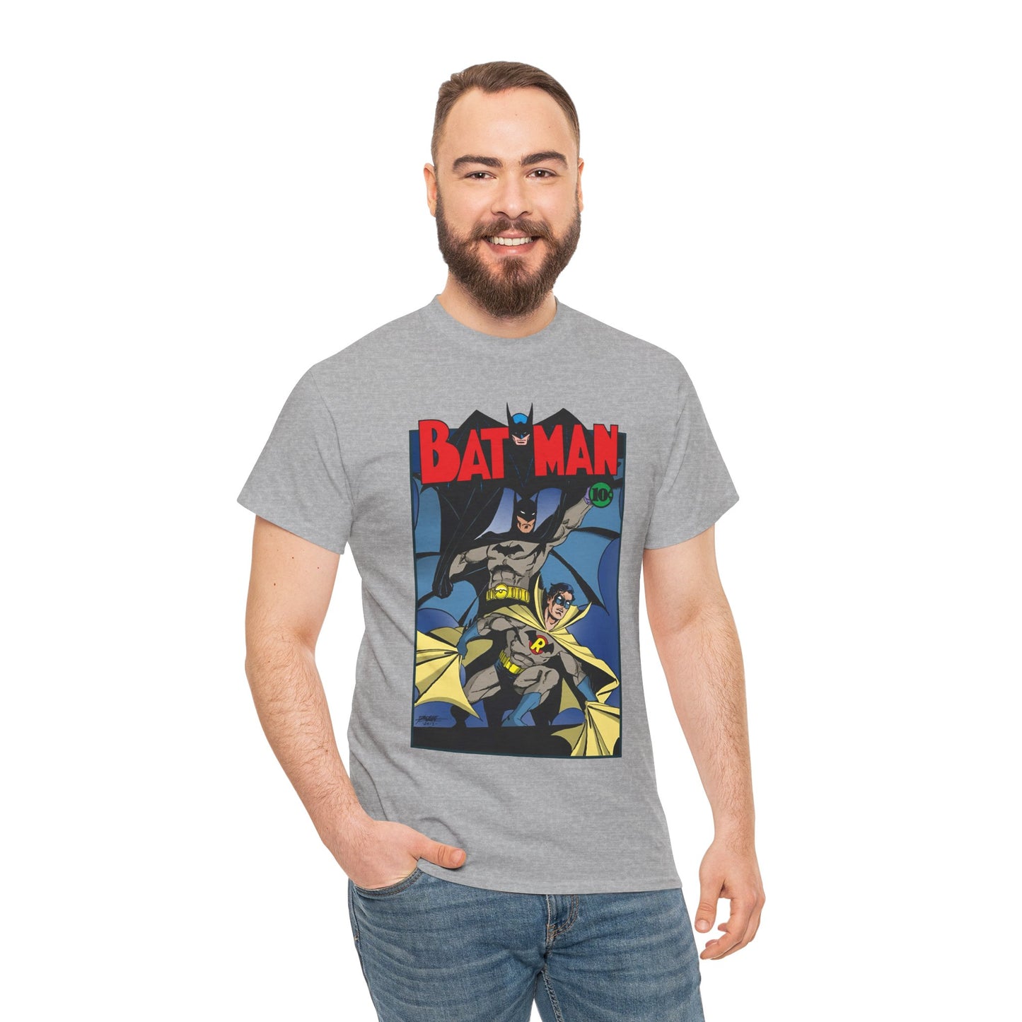 Batman & Robin T-Shirt - George Perez Art - Earth 2 - DC Comics - Golden Age JSA - Bruce Wayne & Dick Grayson