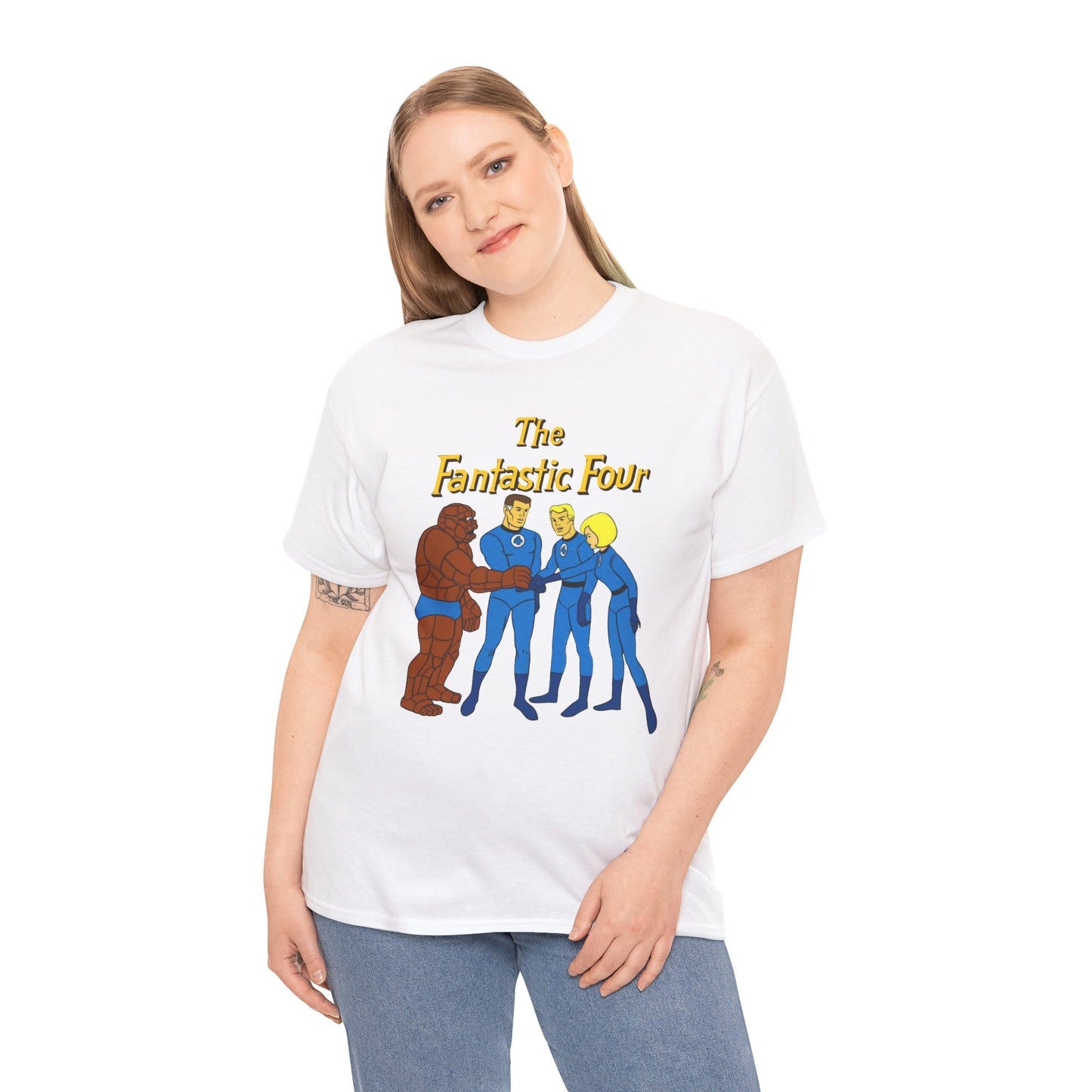 Fantastic Four T-Shirt - Hanna-Barbera 1960s Cartoon - Human Torch, The Thing, Invisible Woman - Marvel Comics