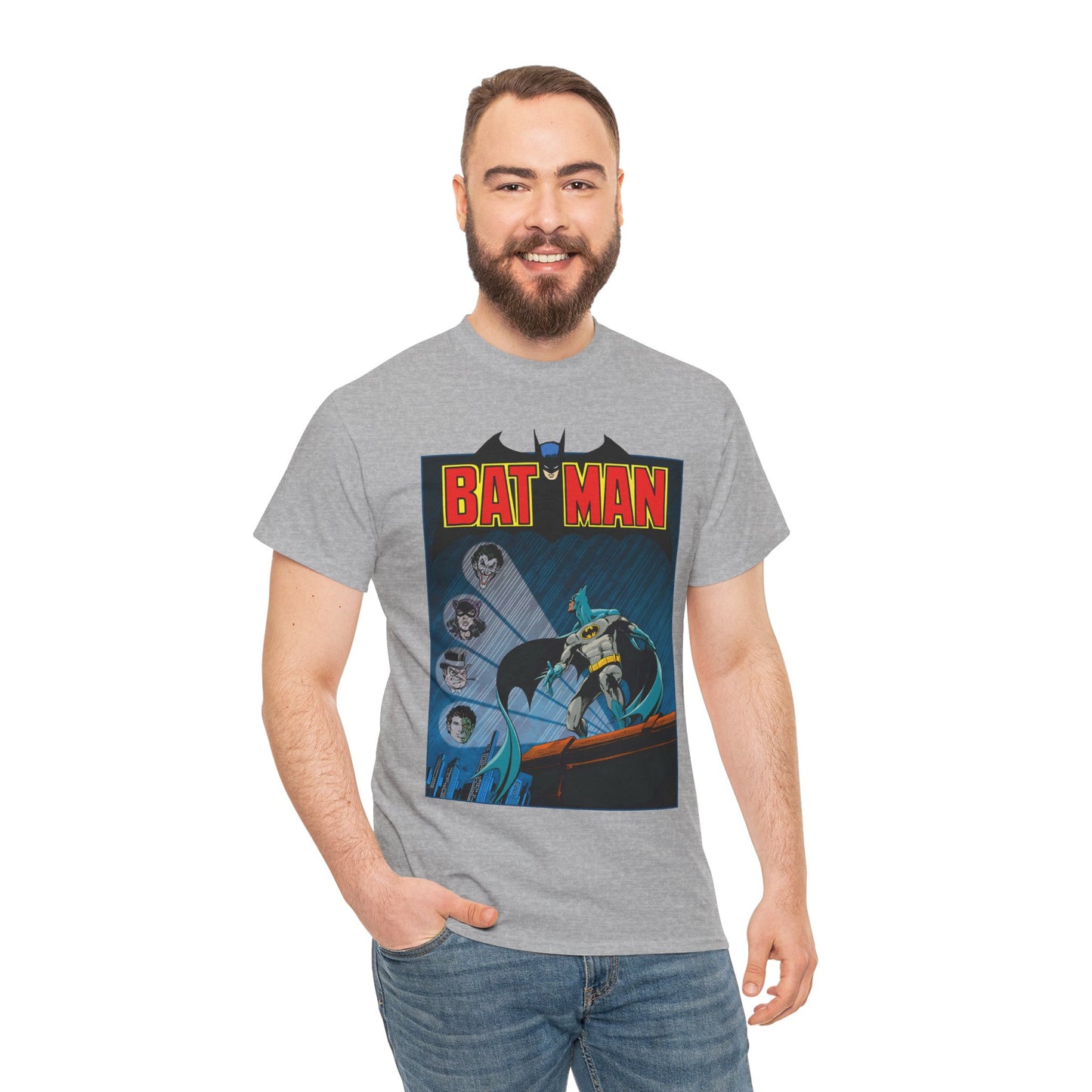 Batman T-Shirt - DC Comics - Catwoman, Joker, Two-Face, Penguin - Bronze Age Art - Gotham City
