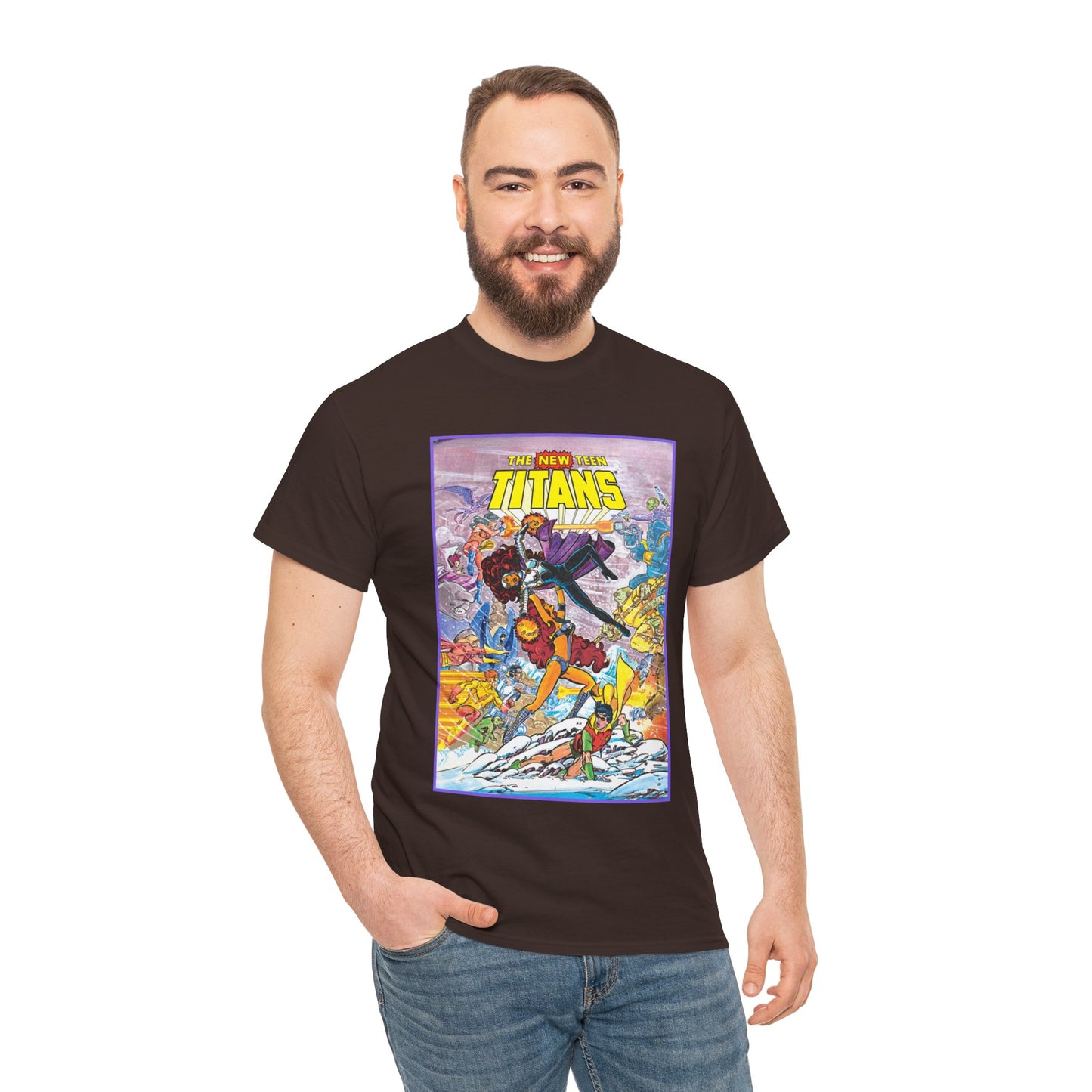 New Teen Titans T-Shirt - George Perez Art - Starfire Vs Blackfire - Omega Man - Annual #1 Cover - DC Comics