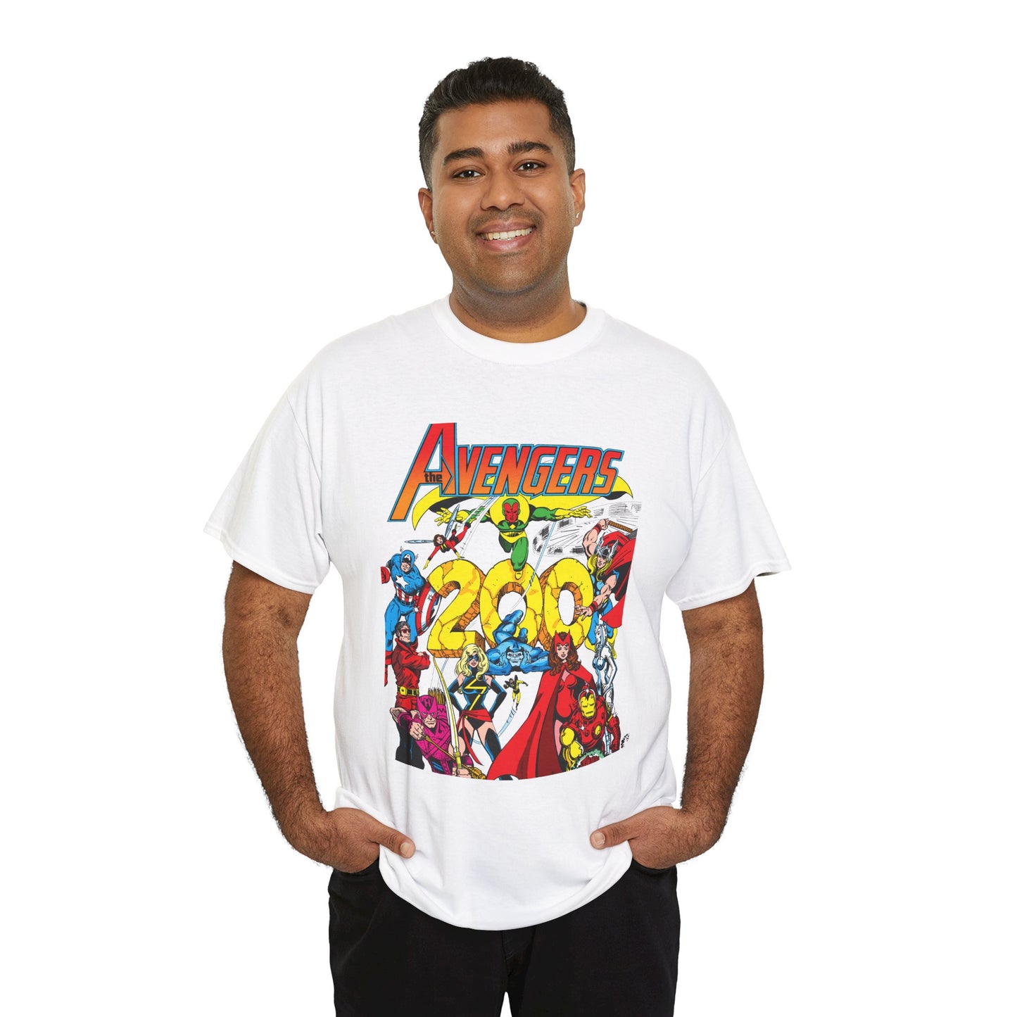 Avengers T-Shirt - George Perez Art - #200 Cover - Thor, Scarlet Witch, Iron Man, Vision, Hawkeye, Beast, Jocasta, Wasp, Captain America, Wonder Man