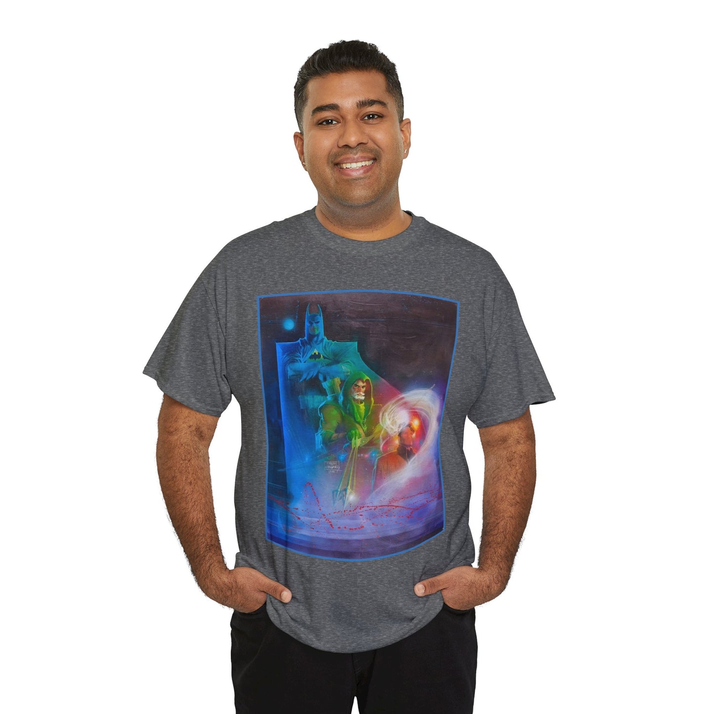 Batman, Green Arrow, Question T-Shirt - Denys Cowan & Bill Sienkiewicz Art - DC Comics - Gotham City
