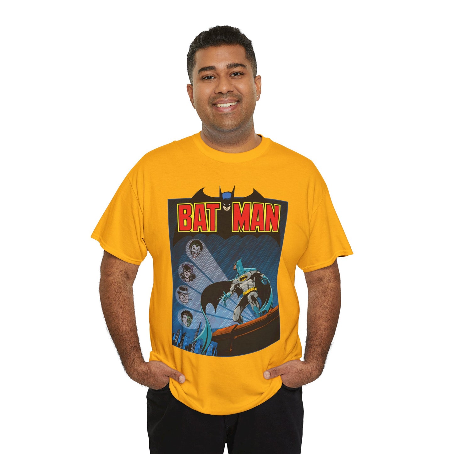 Batman T-Shirt - DC Comics - Catwoman, Joker, Two-Face, Penguin - Bronze Age Art - Gotham City