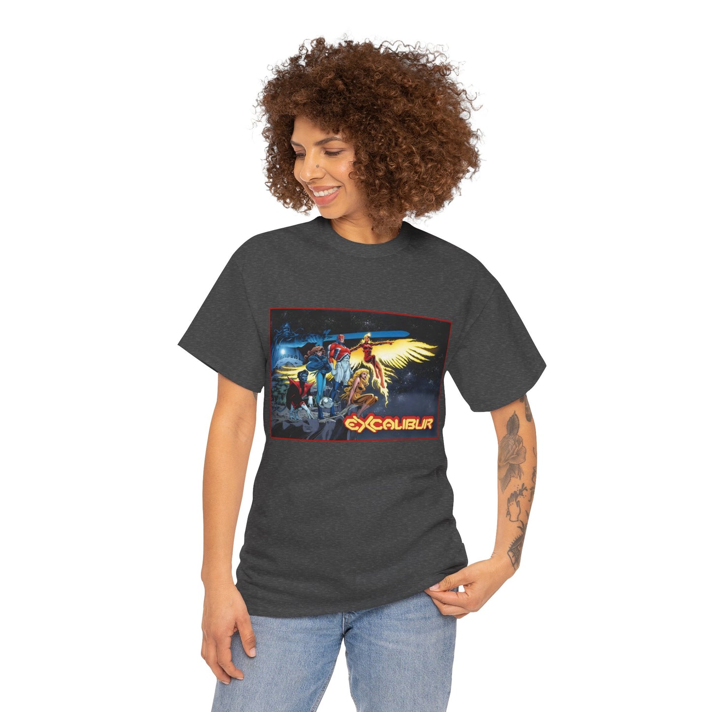 Excalibur T-Shirt - Alan David Art - Captain Britain, Nightcrawler, Shadowcat, Rachel Summers, Meggan - X-Men Series - UK Mutant Team - Marvel Comics
