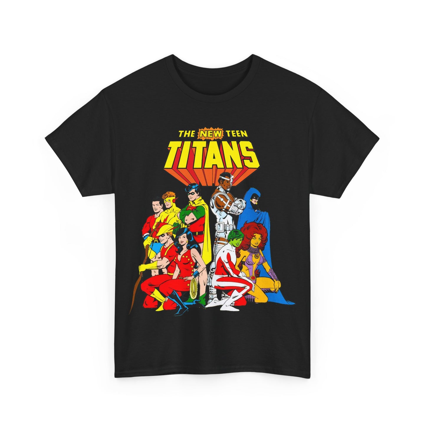 New Teen Titans T-Shirt - George Perez Art - Robin, Wonder Girl, Starfire, Raven, Cyborg, Speedy, Aqualad - DC Comics
