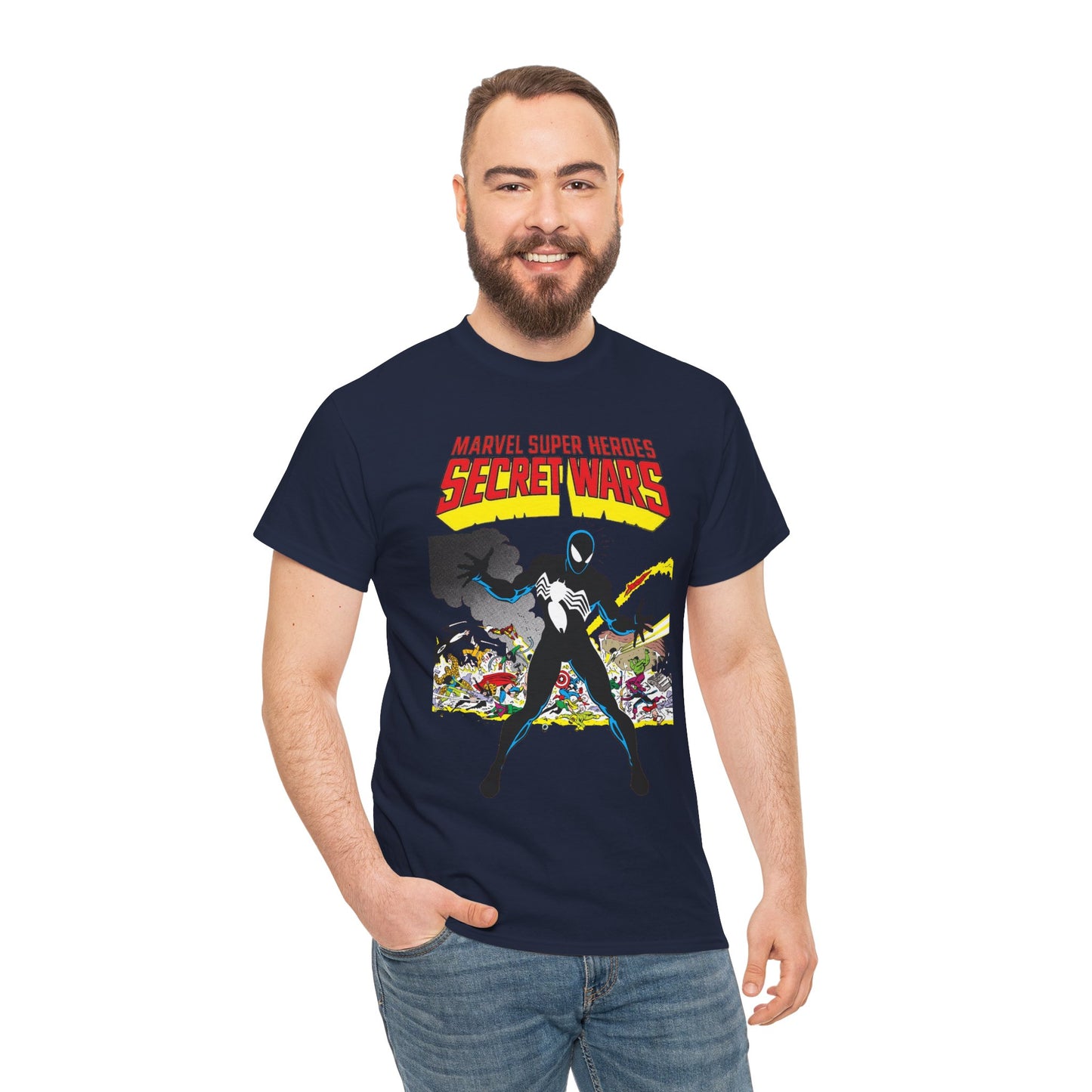 Secret Wars T-Shirt - Classic Marvel Comics Series - Alien Symbiote Spider-Man, 1st Appearance - Future Venom Story