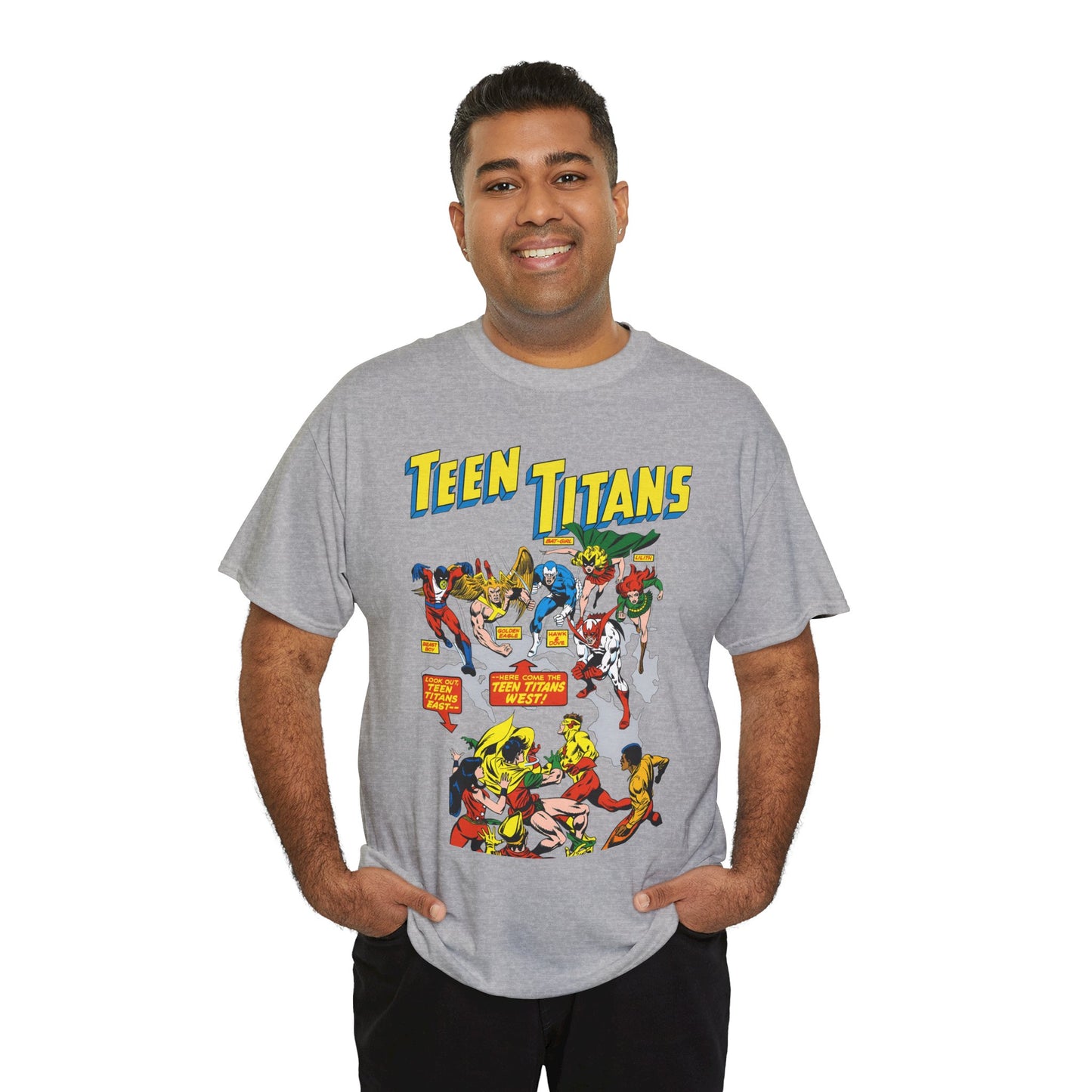 Teen Titans T-Shirt - Rick Buckler Art - Titans West, Lilith, Hawk & Dove, Beast Boy, Golden Eagle - DC Comics