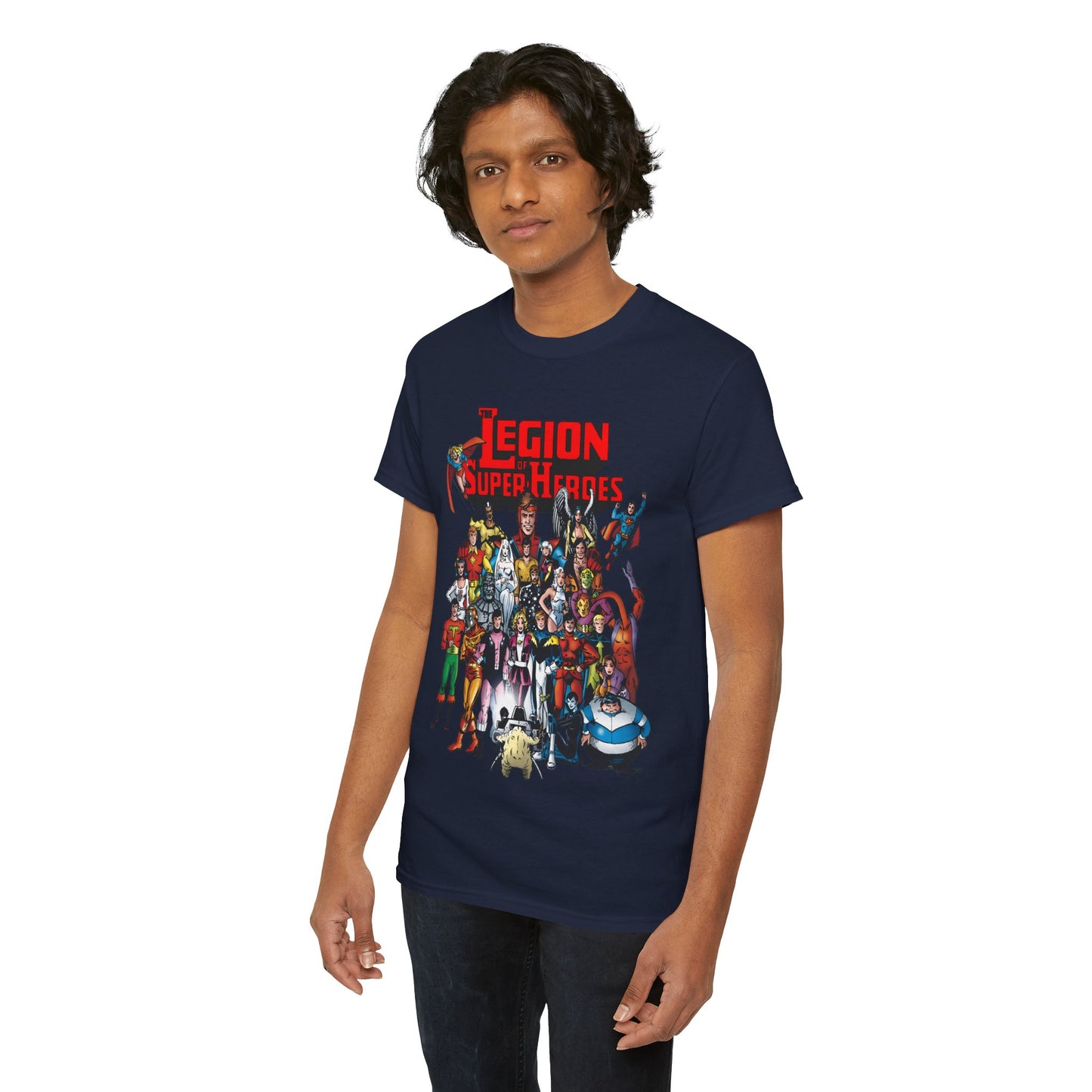 Legion of Super-Heroes T-Shirt - #300 Cover Art - Cosmic Boy, Saturn Girl, Superboy, Wildfire, Mon-El, Dream Girl, Brainiac 5, Supergirl - DC Comics