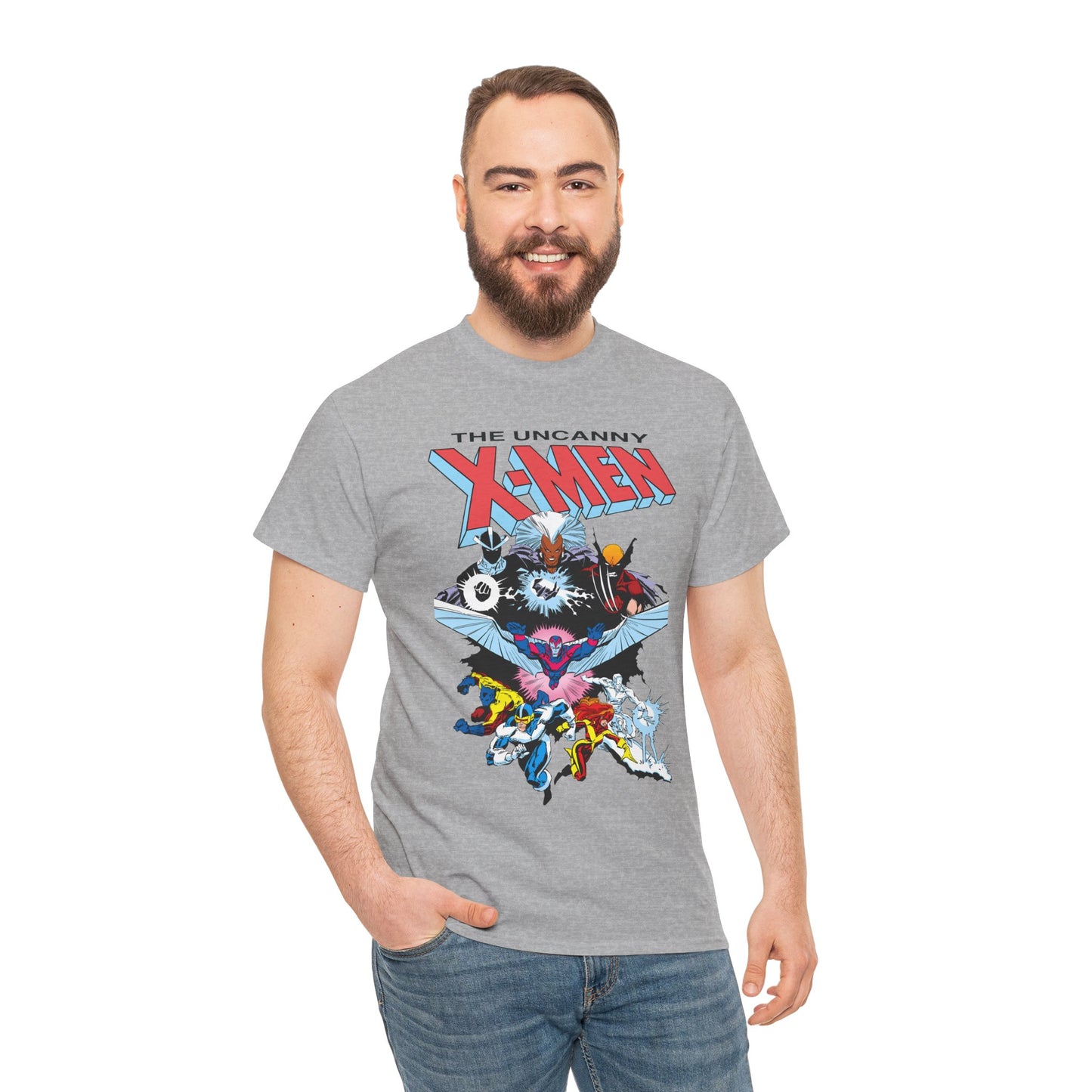 X-Men/X-Factor T-Shirt - Cyclops, Storm, Jean Grey, Iceman, Beast, Wolverine - Marvel Comics - From the Inferno Storyline - Mutant Battle