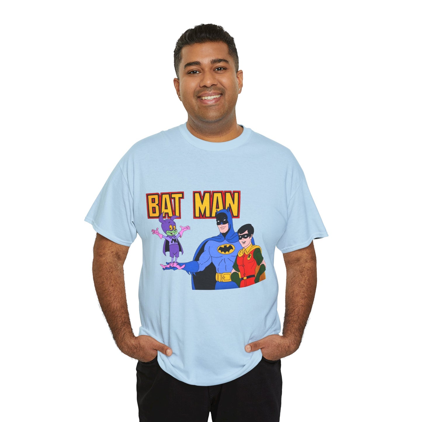 Batman, Robin & Bat-Mite T-Shirt - The New Adventures of Batman - 1970s Filmation DC Cartoon Series - Animated Dark Knight Detective