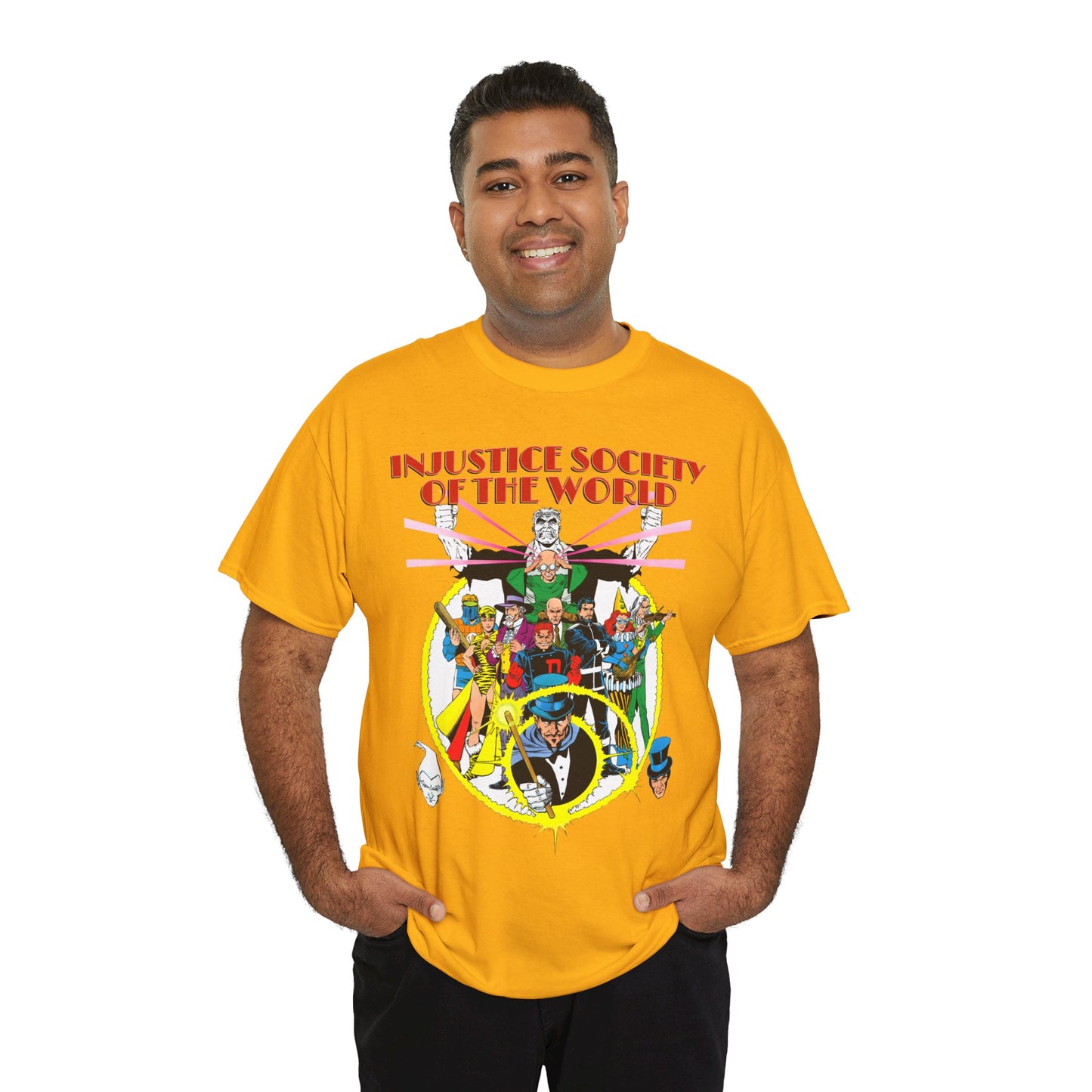 Injustice Society of America T-Shirt - George Perez Art - Justice Society/JSA Foes - Solomon Grundy, Huntress, Per Degaton, The Shade, Vandal Savage - DC Comics - Golden Age