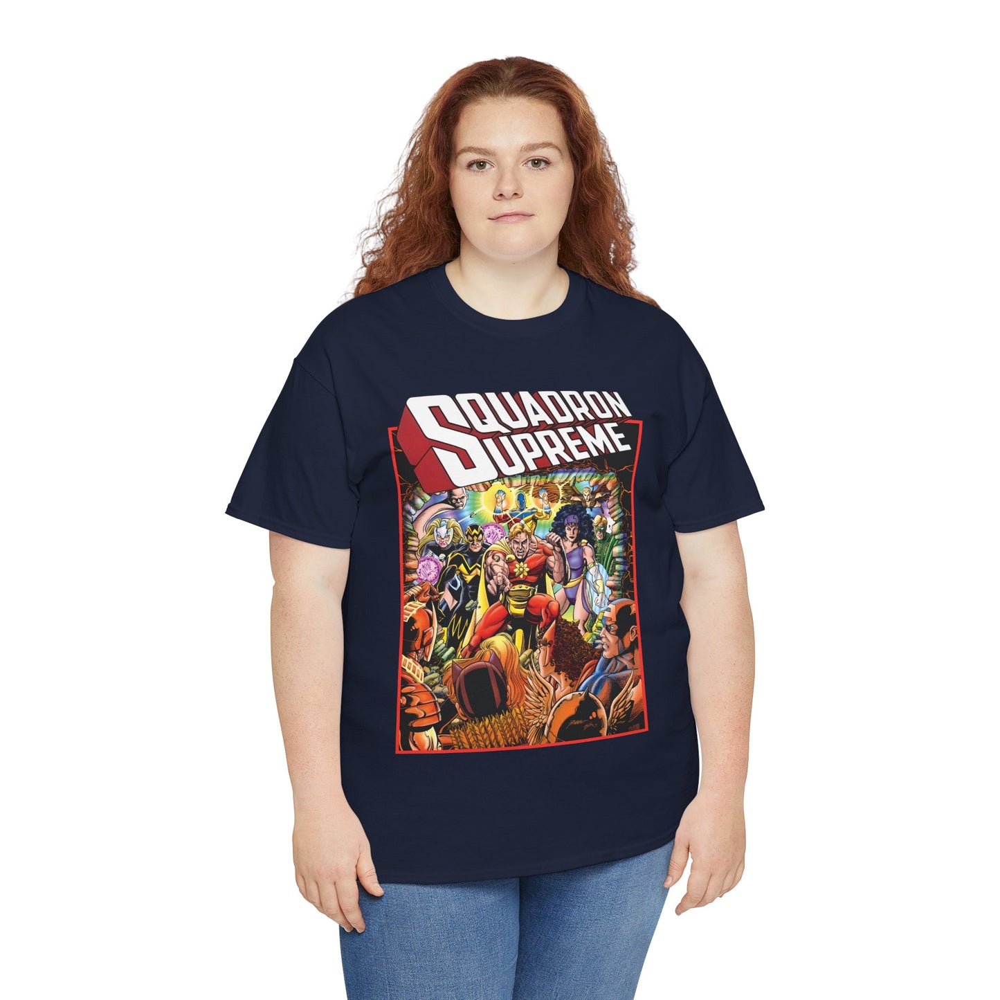 Squadron Supreme T-Shirt - George Perez Art - Hyperion, Nighthawk, Doctor Spectrum, Power Princess, Whizzer - Marvel Comics
