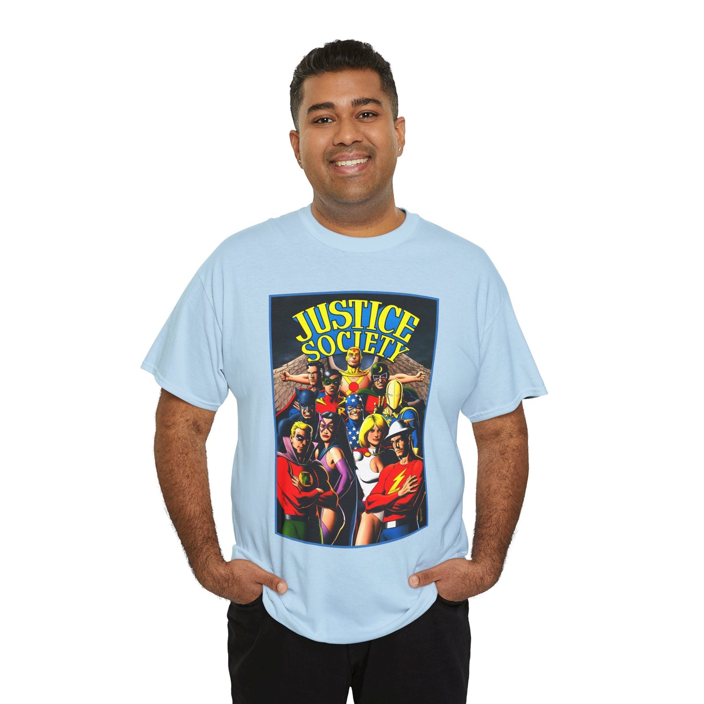 Justice Society T-Shirt - Brian Bolland Art - Dr. Fate, Huntress, Power Girl, Green Lantern, Hawkman, Wildcat - DC Comics - JSA