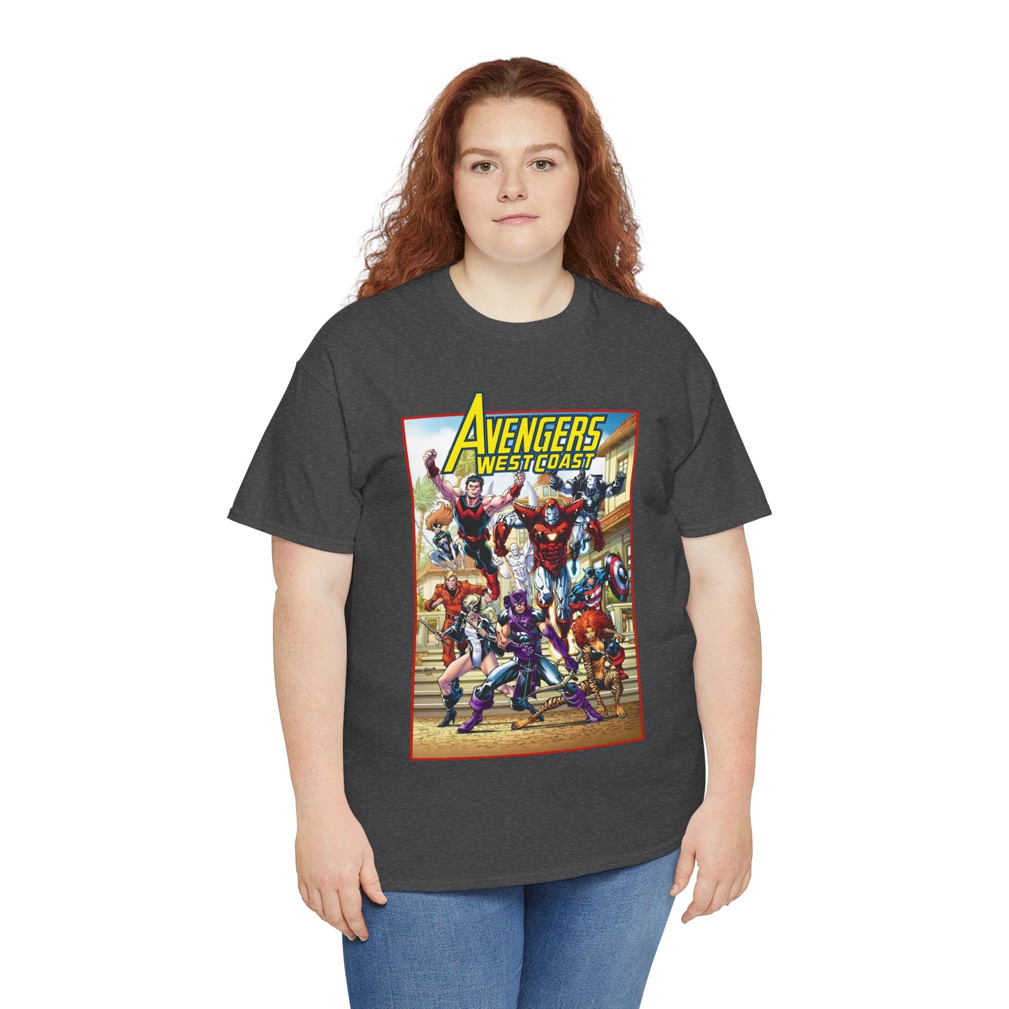 West Coast Avengers T-Shirt - Todd Nauck Art - Hawkeye, Iron Man, Wonder Man, Tigra, Vision - Marvel Comics