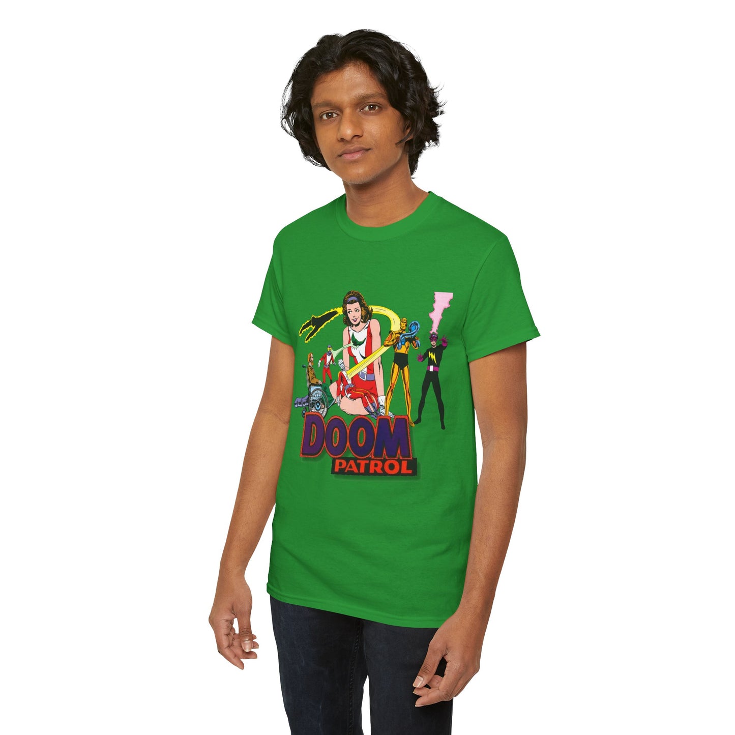 Doom Patrol T-Shirt - John Byrne Art - DC Comics Who's Who Art - Beast Boy, Robotman, Mento, Elasti-Girl, Negative Man, The Chief