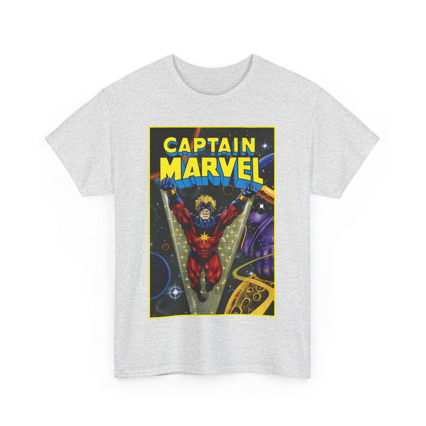 Captain Marvel T-Shirt - Mar-Vell - Thanos - Jim Starlin Art - 1970s Cosmic Superhero - Marvel Comics