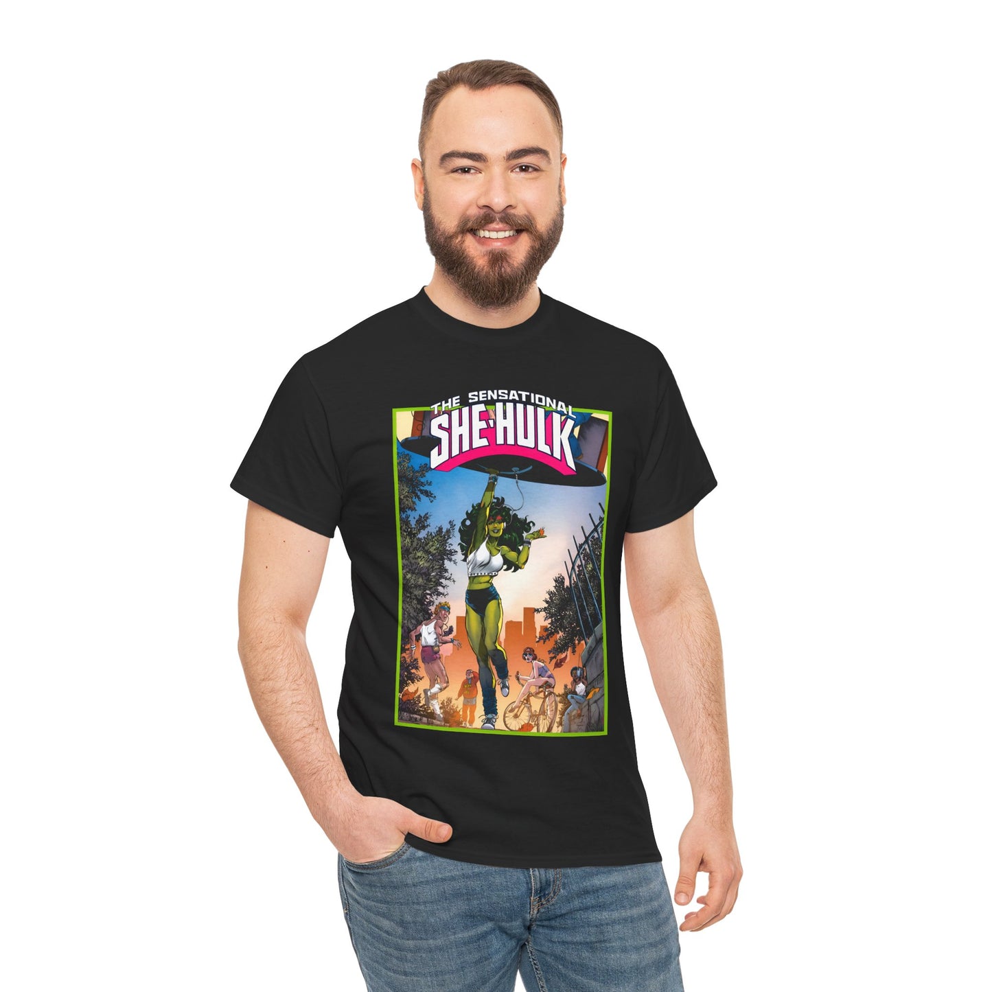 Sensational She-Hulk T-Shirt -John Byrne Poster Art - Jennifer Walters, Hulk's Cousin - Marvel Comics