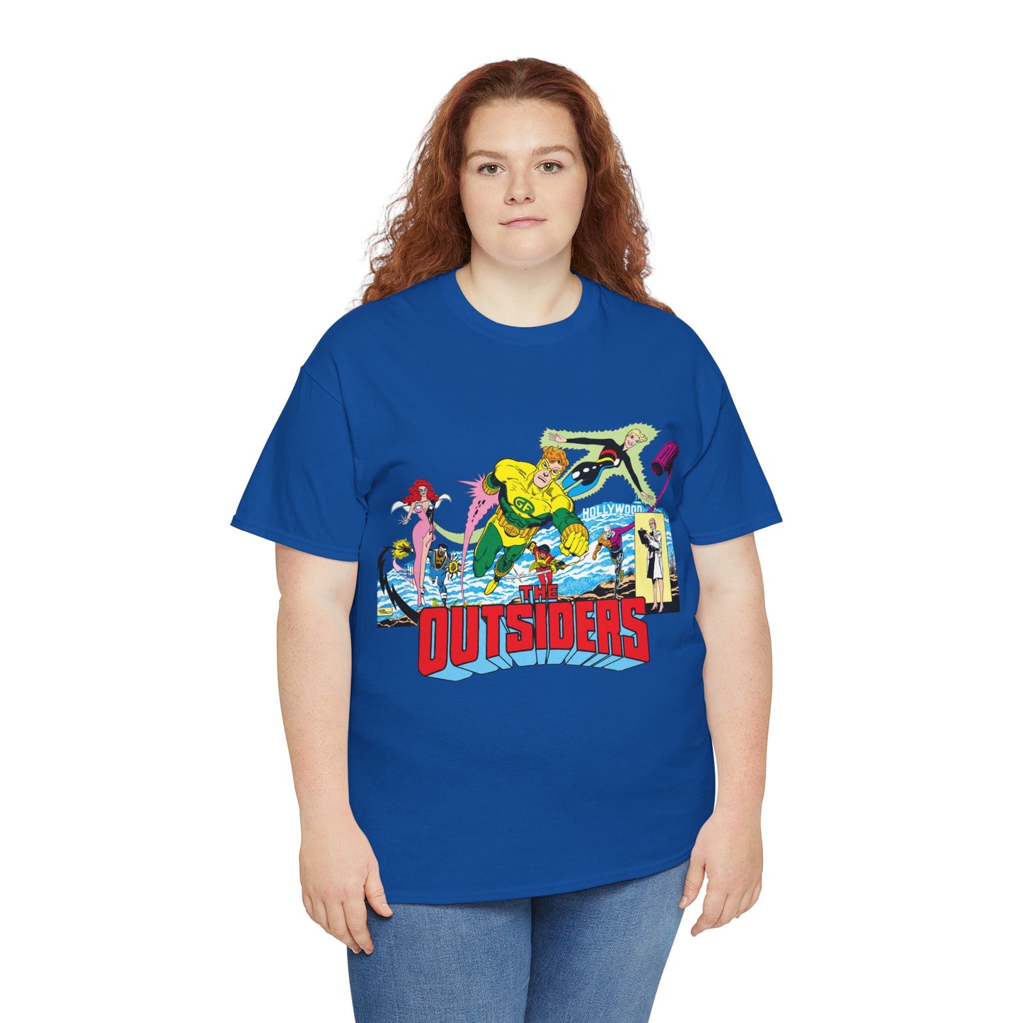 Outsiders T-Shirt - Amazing Jim Aparo Art - Black Lightning, Geo-Force, Katana, Metamorpho, Looker, Halo - DC Comics