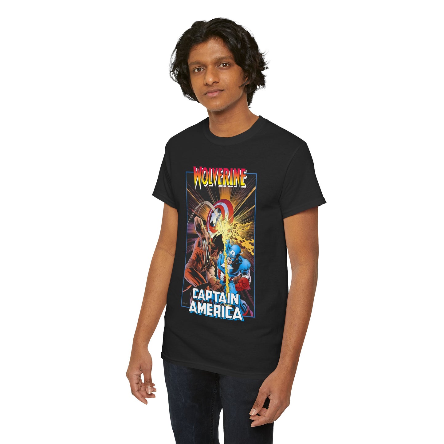 Wolverine Vs Captain America T-Shirt - Mike Zeck Classic Art - Marvel Comics