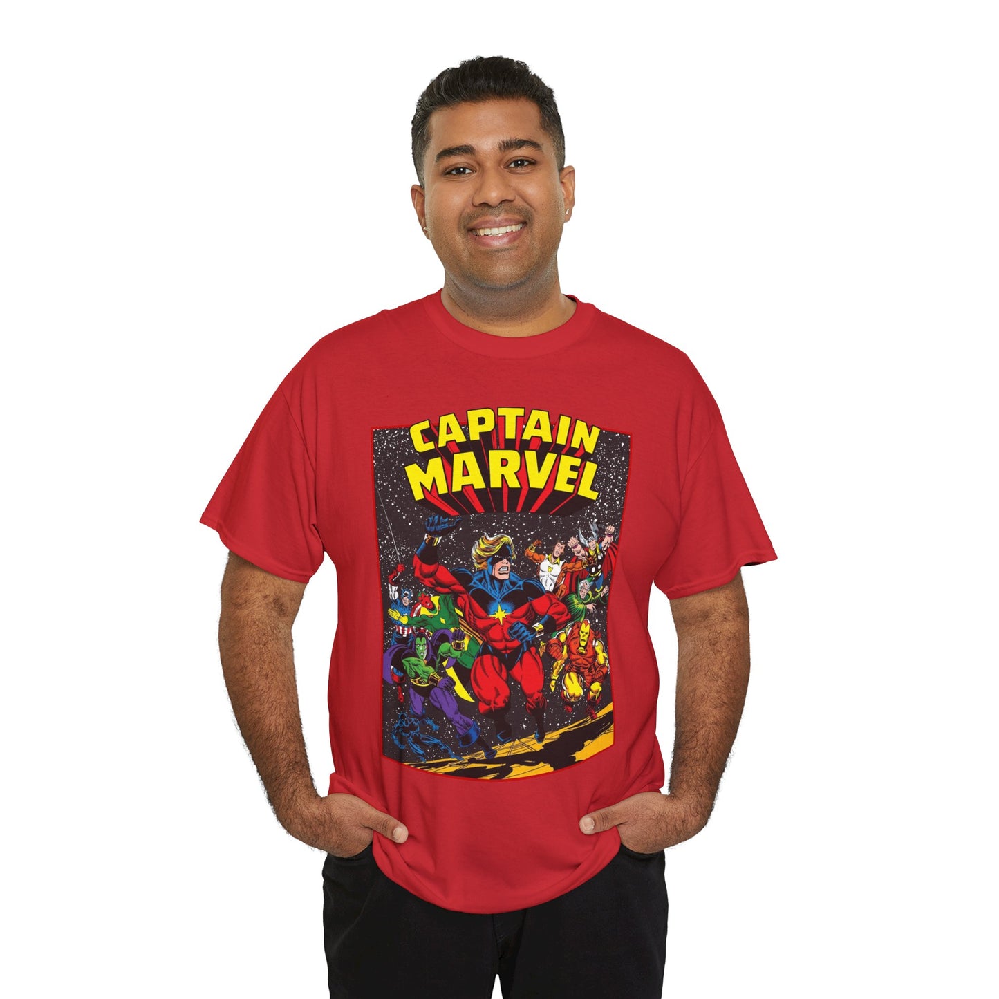 Captain Marvel T-Shirt - Marvel Comics - Jim Starlin Art - Mar-Vell - Kree - Cosmic Hero
