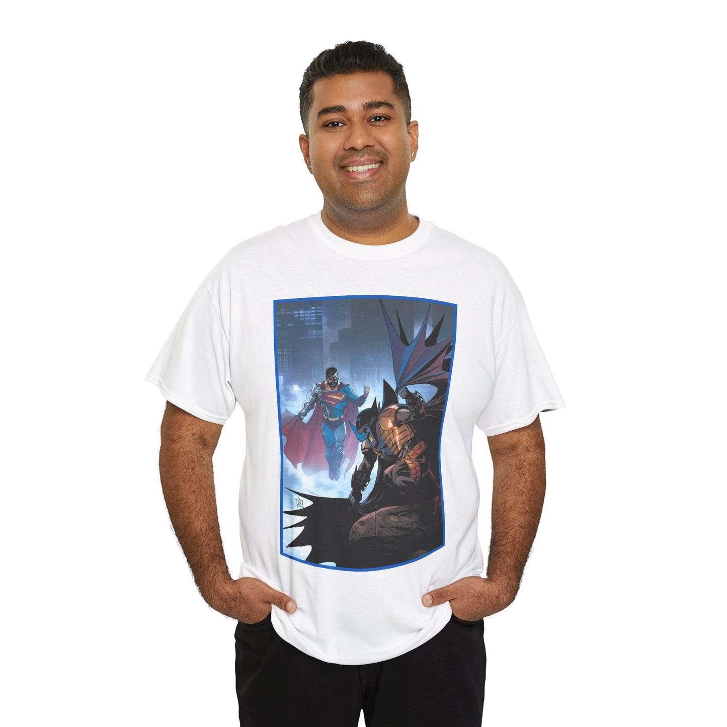 Cyborg Superman Vs Azrael Batman T-Shirt - Lee Weeks Art - Reign of the Superman, Knightfall - World's Finest Variant Cover Art - DC Comics