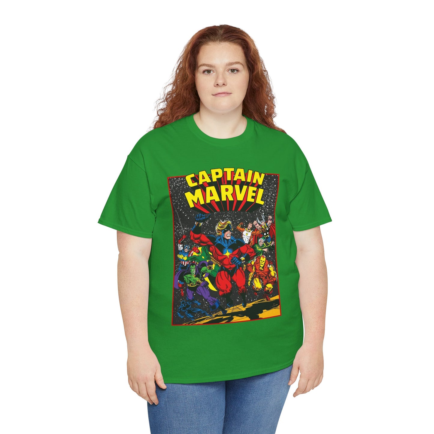 Captain Marvel T-Shirt - Marvel Comics - Jim Starlin Art - Mar-Vell - Kree - Cosmic Hero
