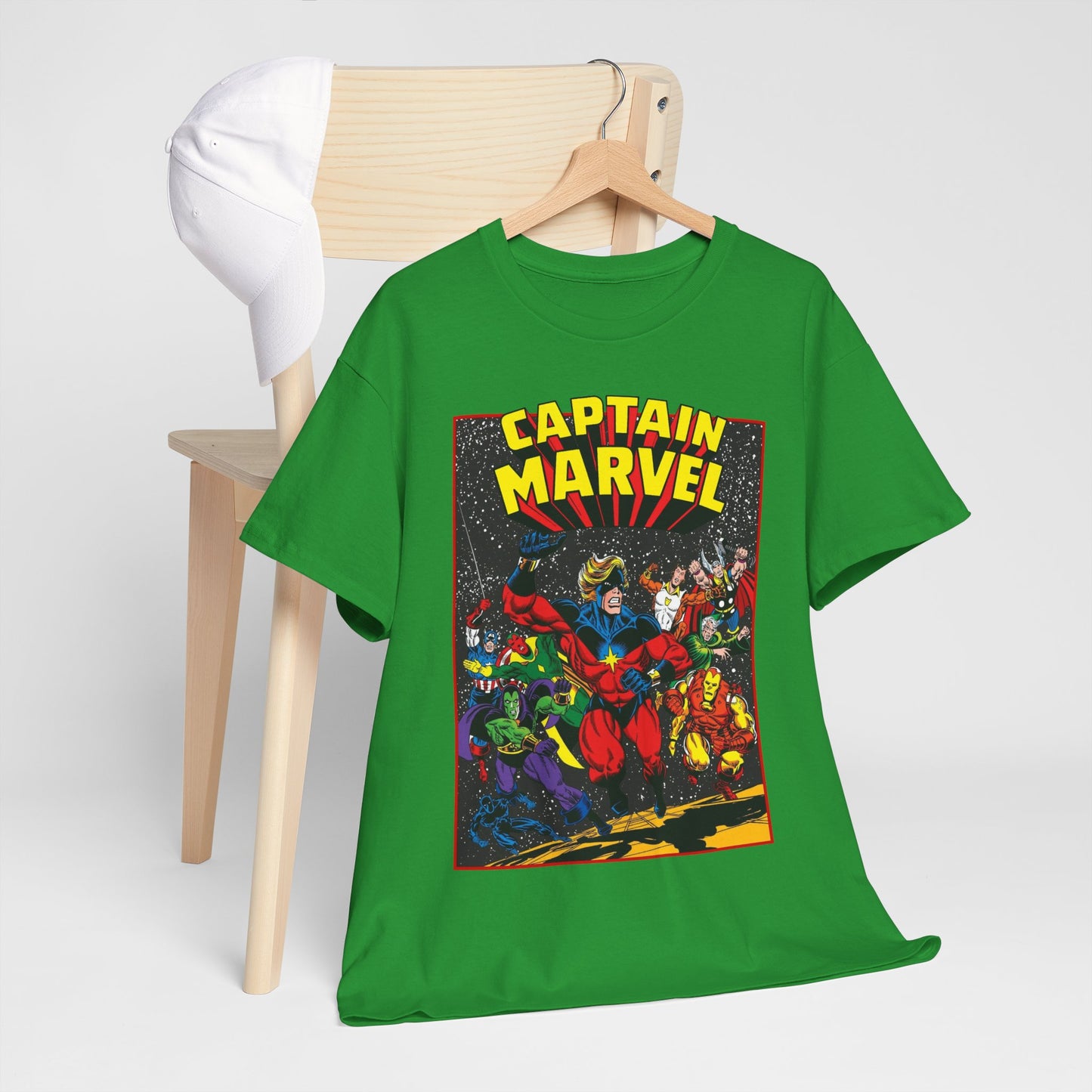 Captain Marvel T-Shirt - Marvel Comics - Jim Starlin Art - Mar-Vell - Kree - Cosmic Hero