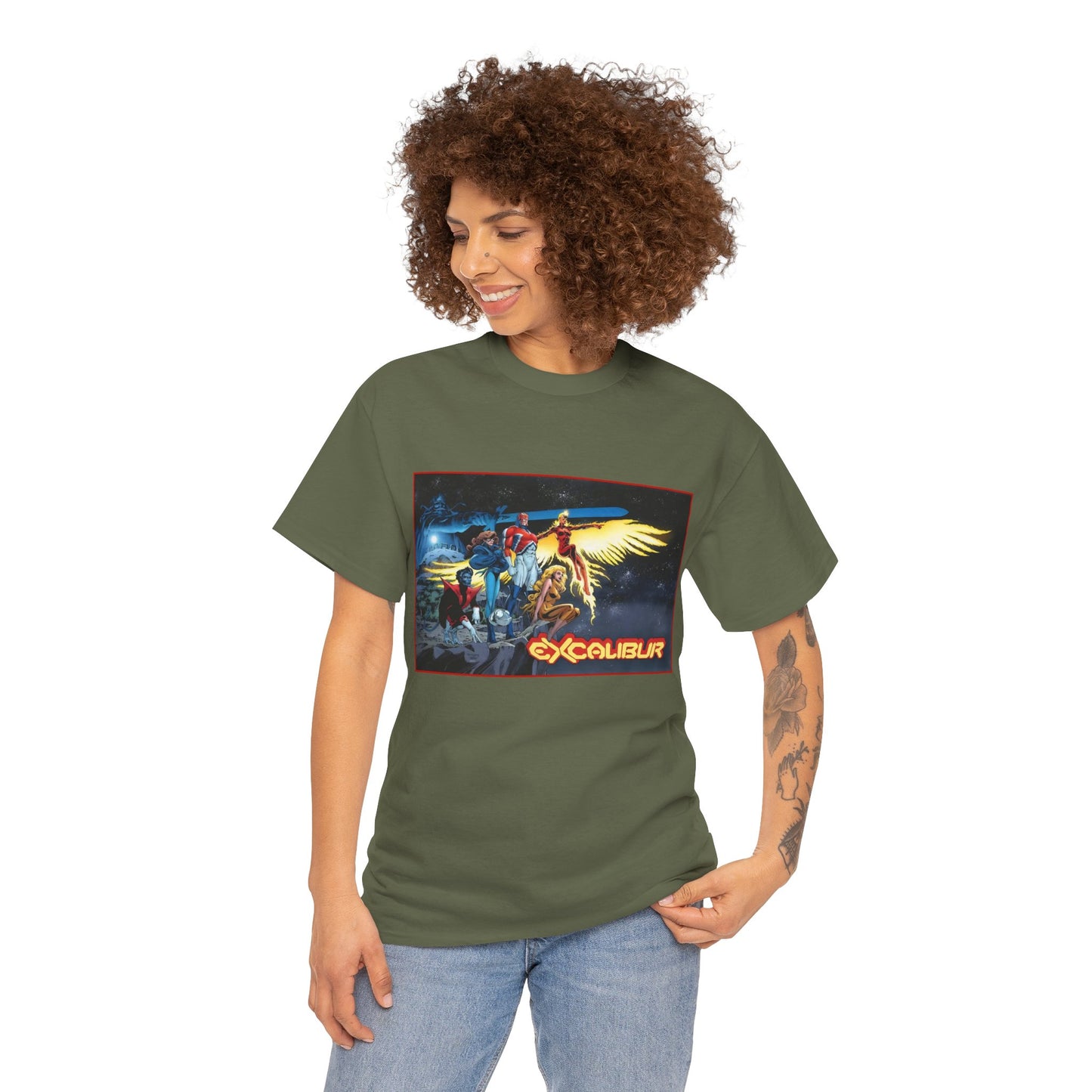 Excalibur T-Shirt - Alan David Art - Captain Britain, Nightcrawler, Shadowcat, Rachel Summers, Meggan - X-Men Series - UK Mutant Team - Marvel Comics