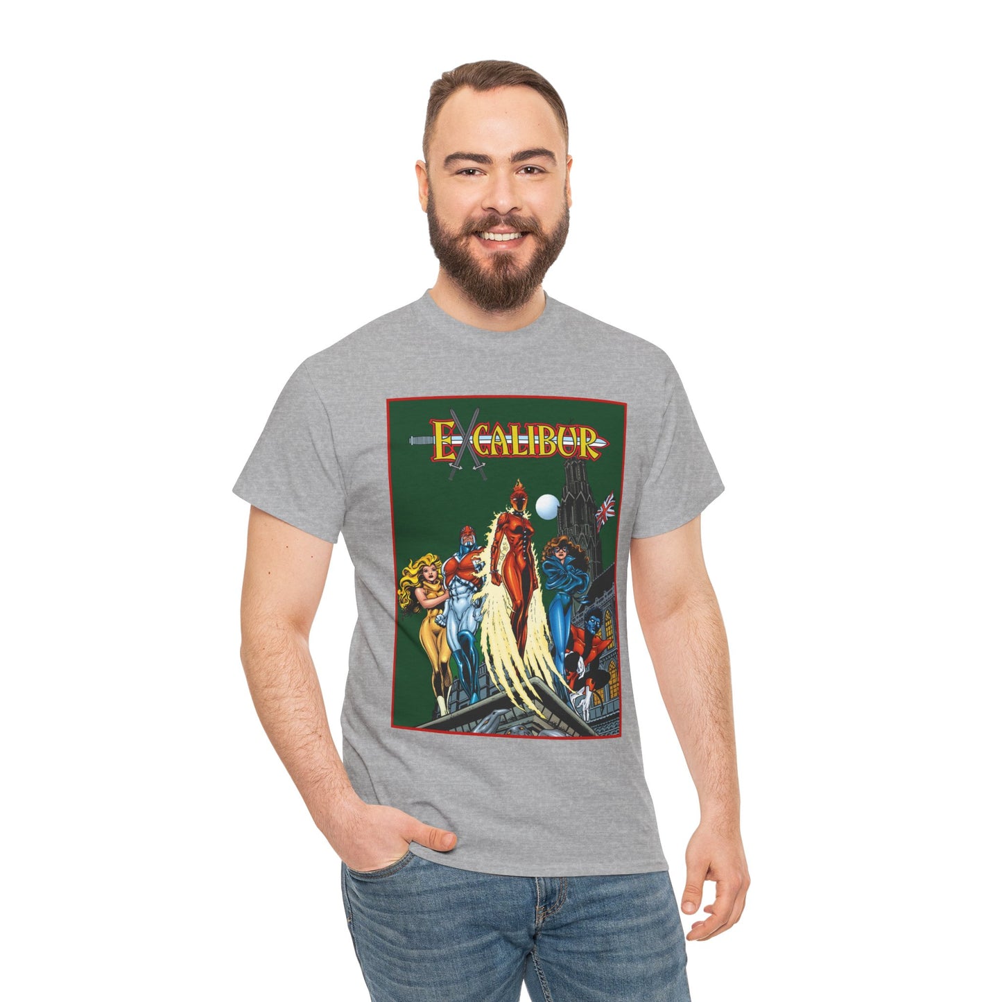 Excalibur T-Shirt - Amazing Alan Davis Art - Nightcrawler, Shadowcat, Captain Britain, Rachel Summers - Marvel Comics - X-Men Spin-Off - Mutants in the UK