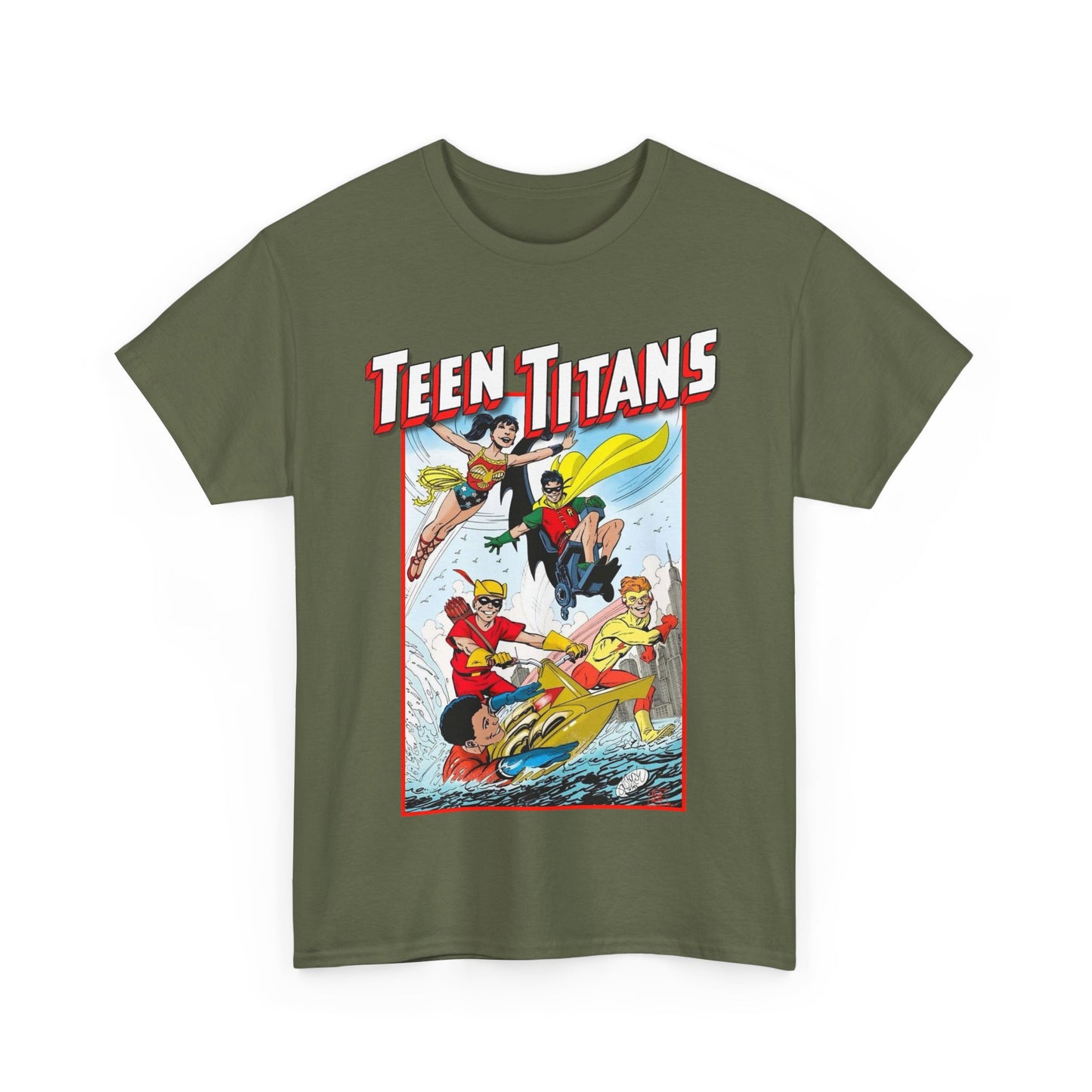 Teen Titans T-Shirt - John Byrne Art - Robin, Wonder Girl, Kid Flash, Speedy, Aqualad - DC Comics