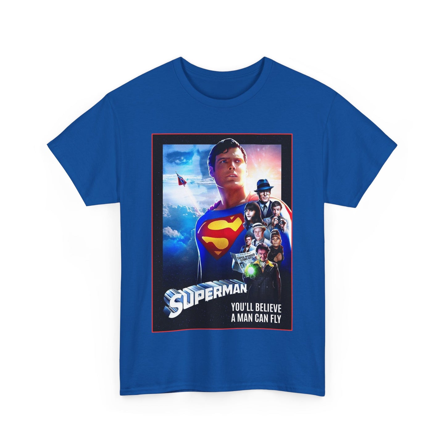 Superman The Movie T-Shirt - Christopher Reeve, Gene Hackman, Margot Kidder - Beloved 1970s Warner Brothers Movie - Krypton, Smallville, Metropolis - DC Comics