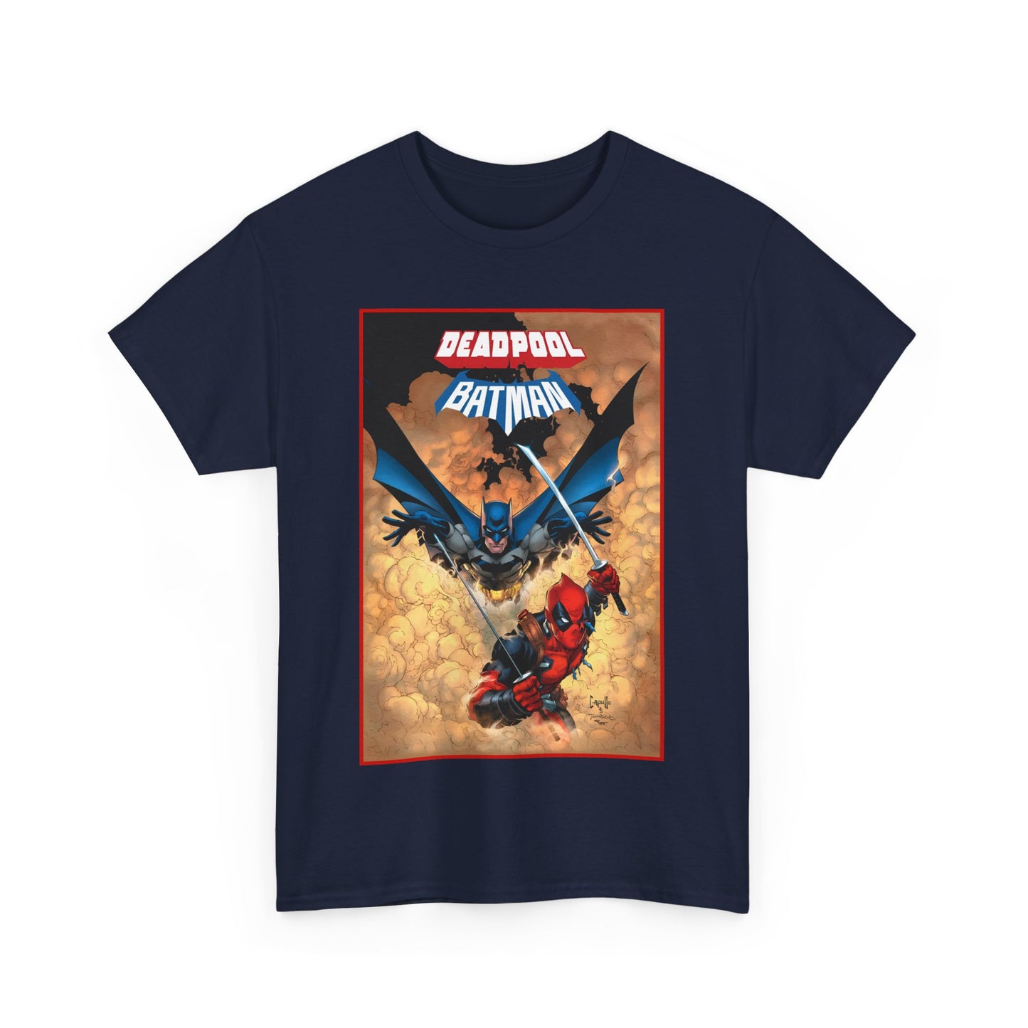Deadpool & Batman T-Shirt - Greg Capullo Art - DC & Marvel Comics - Crossover - Slade Wilson, Bruce Wayne - 2025