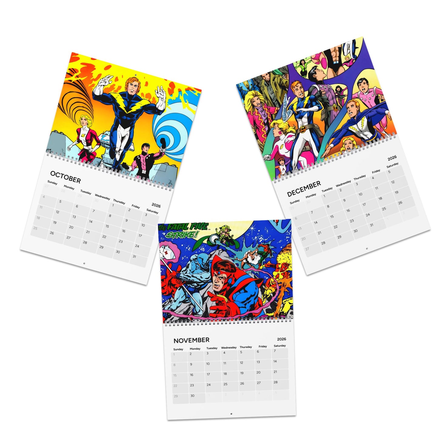 Legion of Super-Heroes Calendar (2026) - Superboy, Cosmic Boy, Saturn Girl - DC
